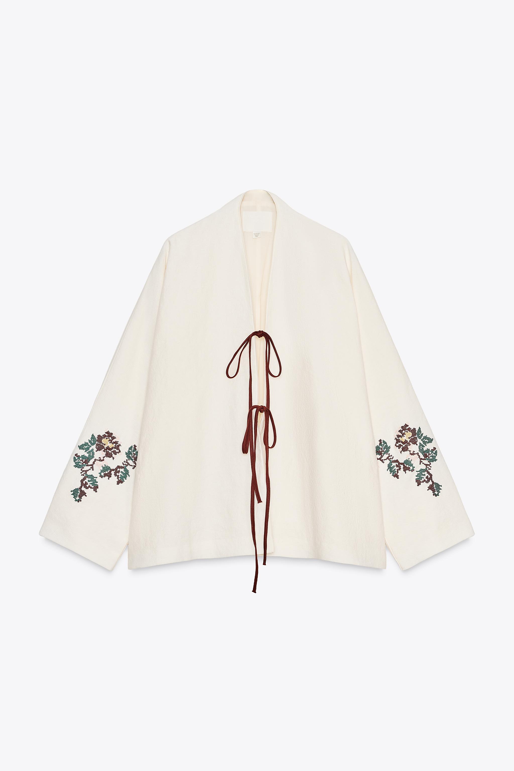 100% LINEN EMBROIDERED KIMONO