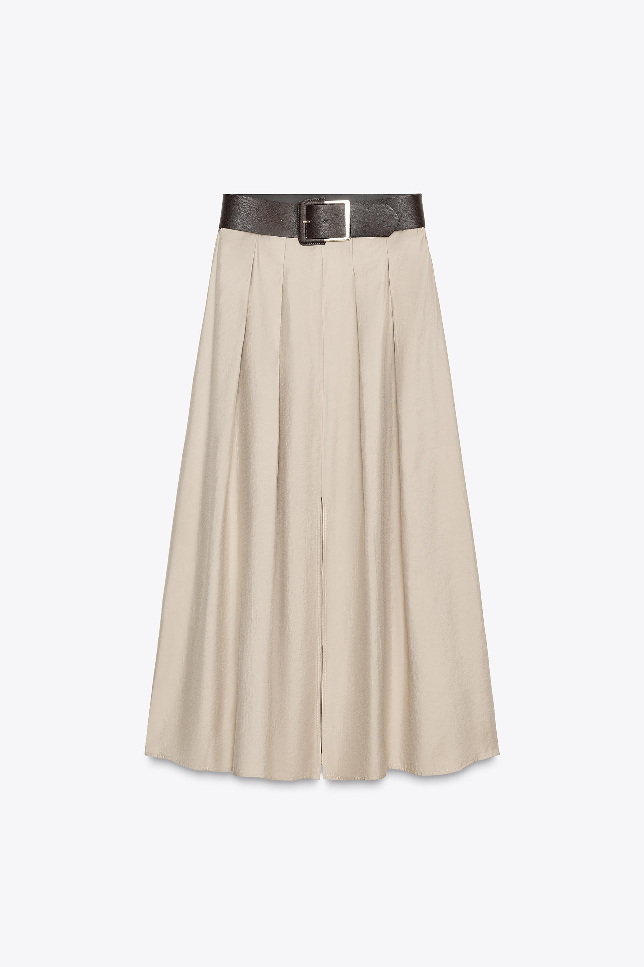 BELTED MIDI SKIRT