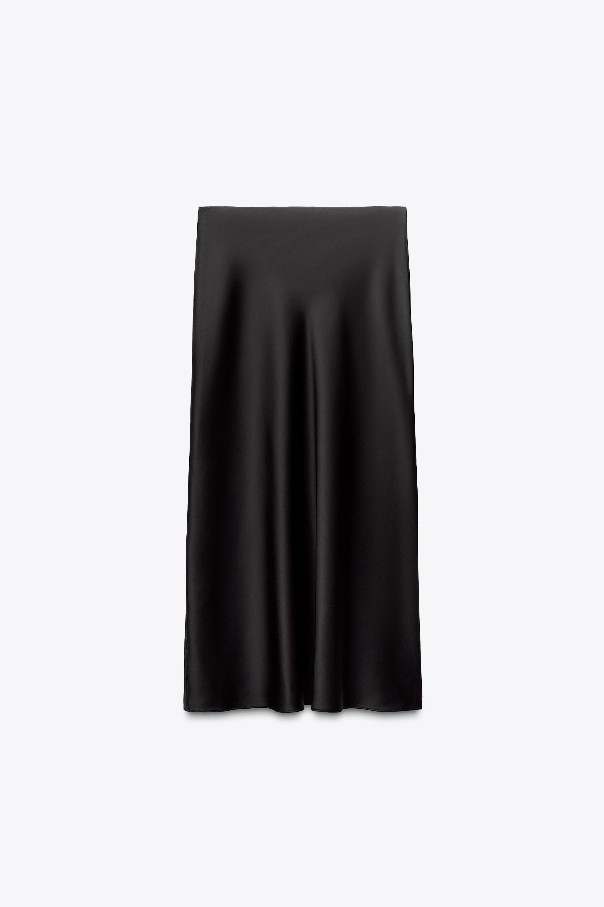 SATIN MIDI SKIRT