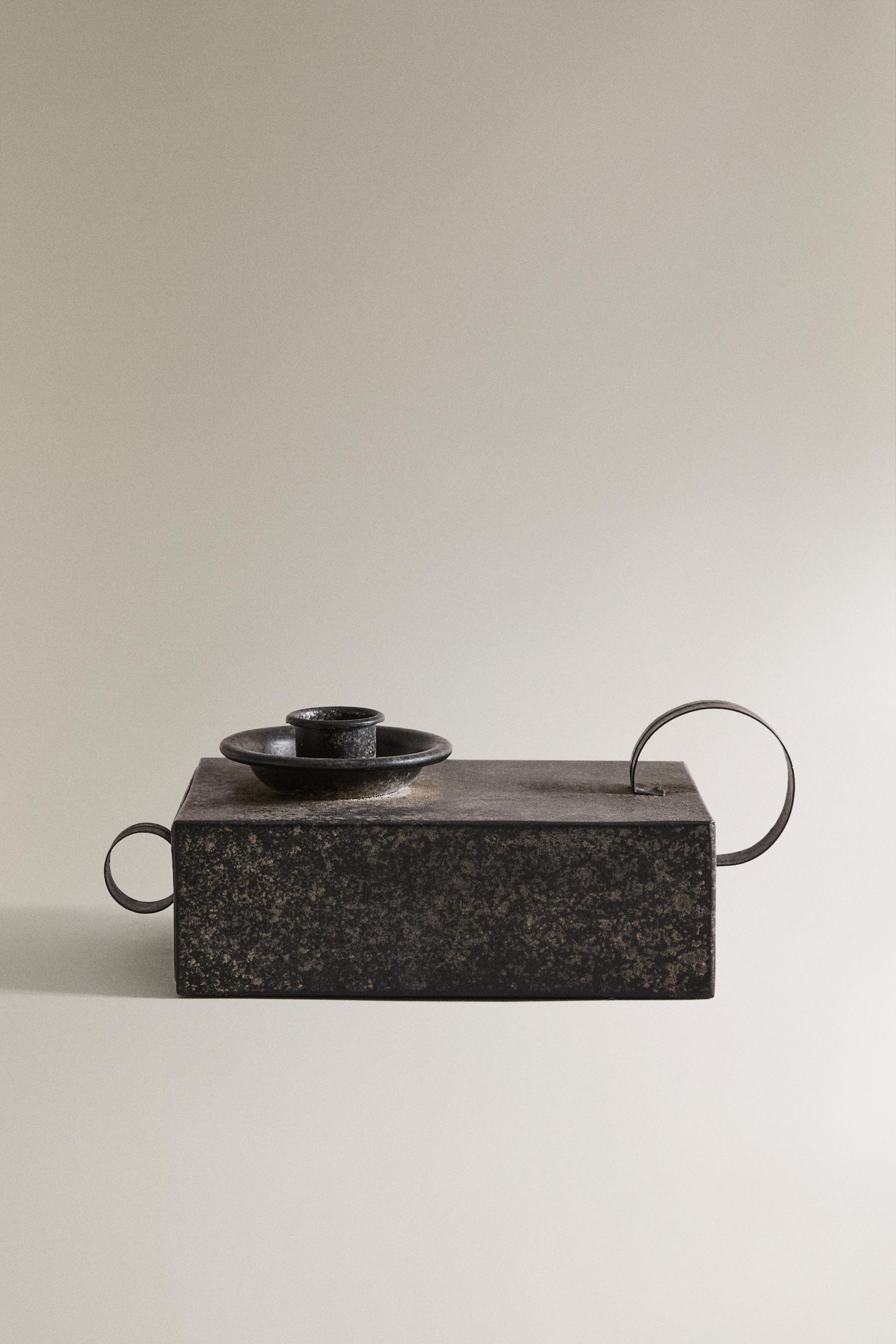 METAL TEALIGHT HOLDER WITH DRAWER