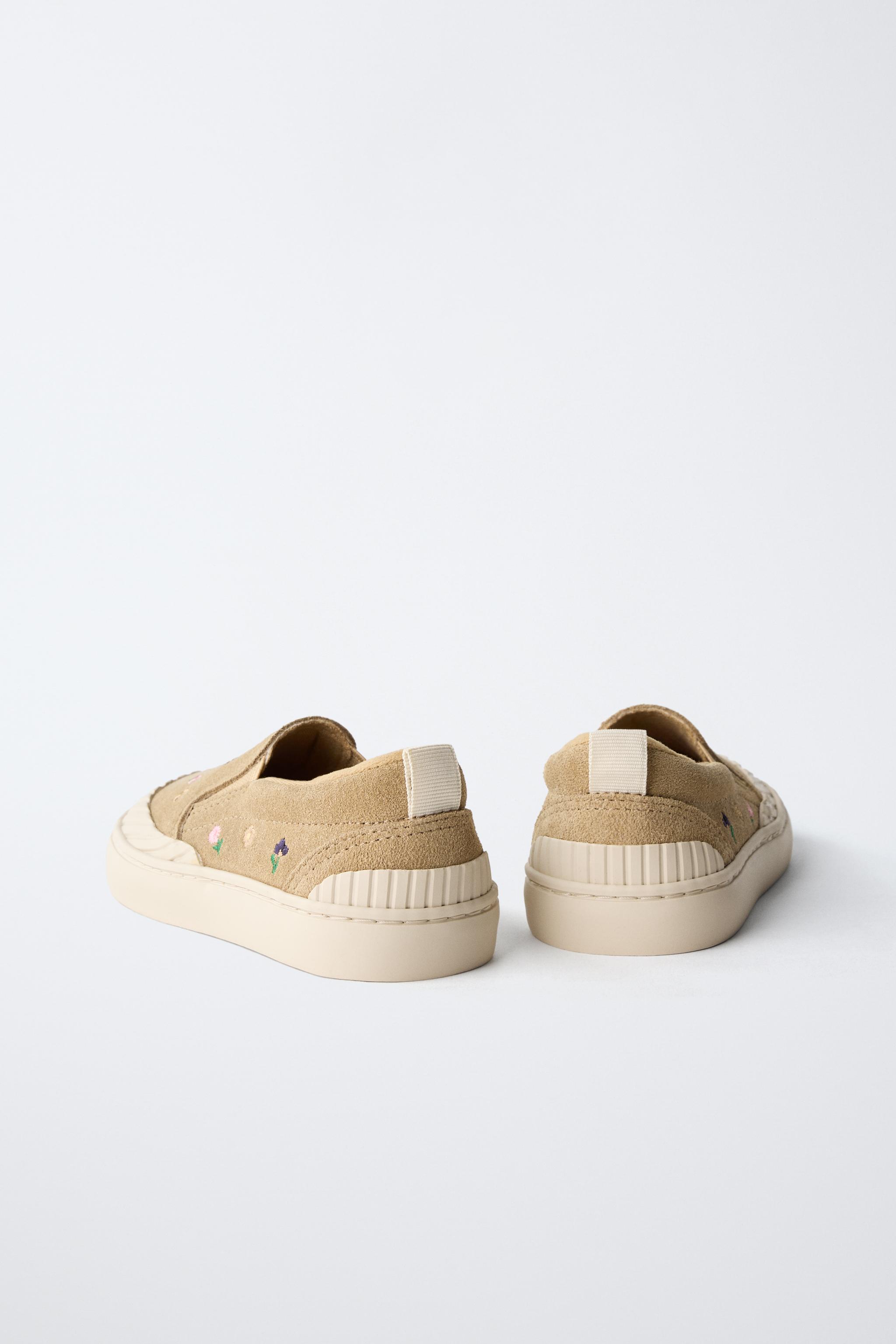 LEATHER FLORAL SNEAKERS