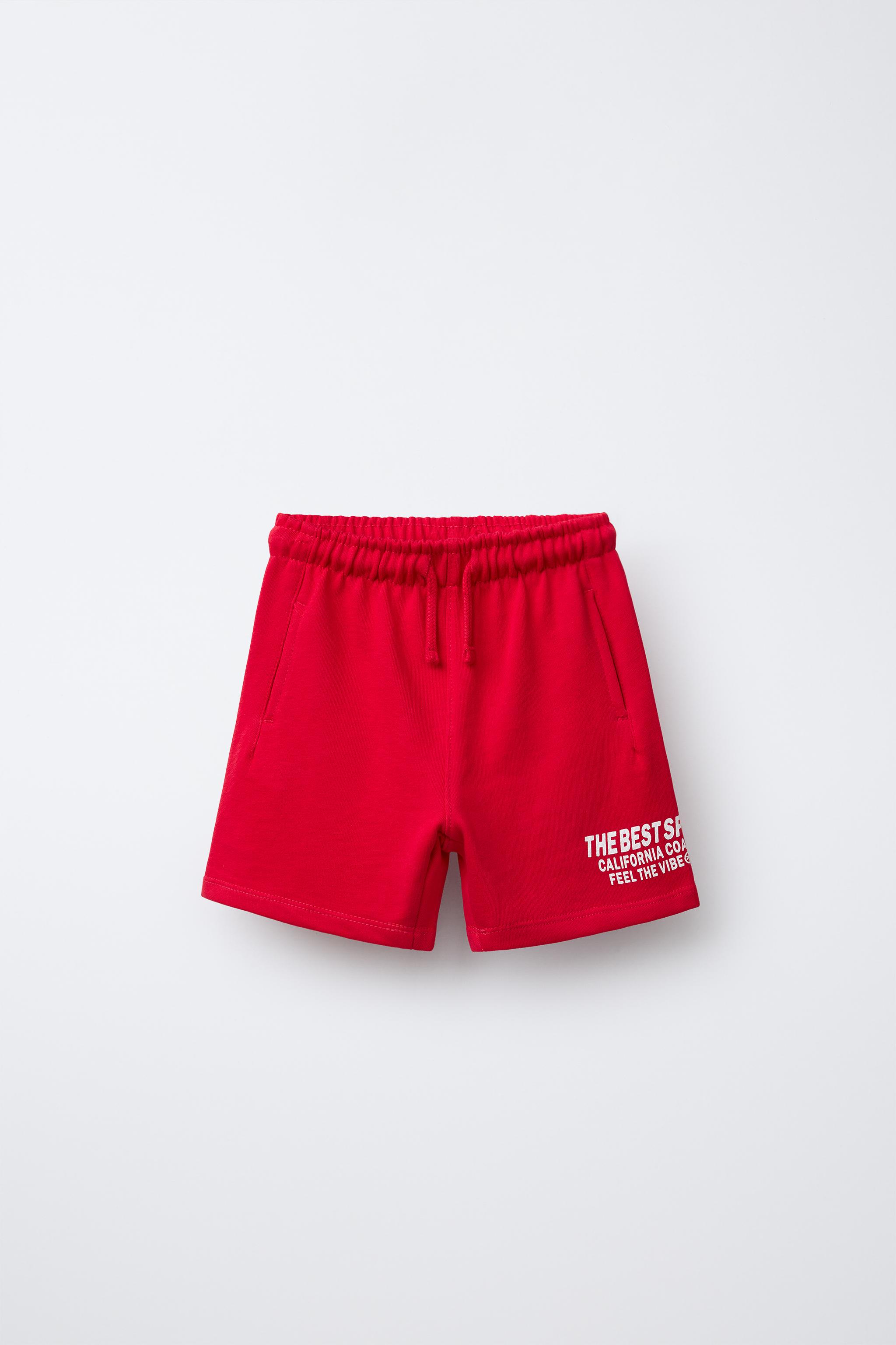 STRAIGHT TEXT PLUSH SHORTS