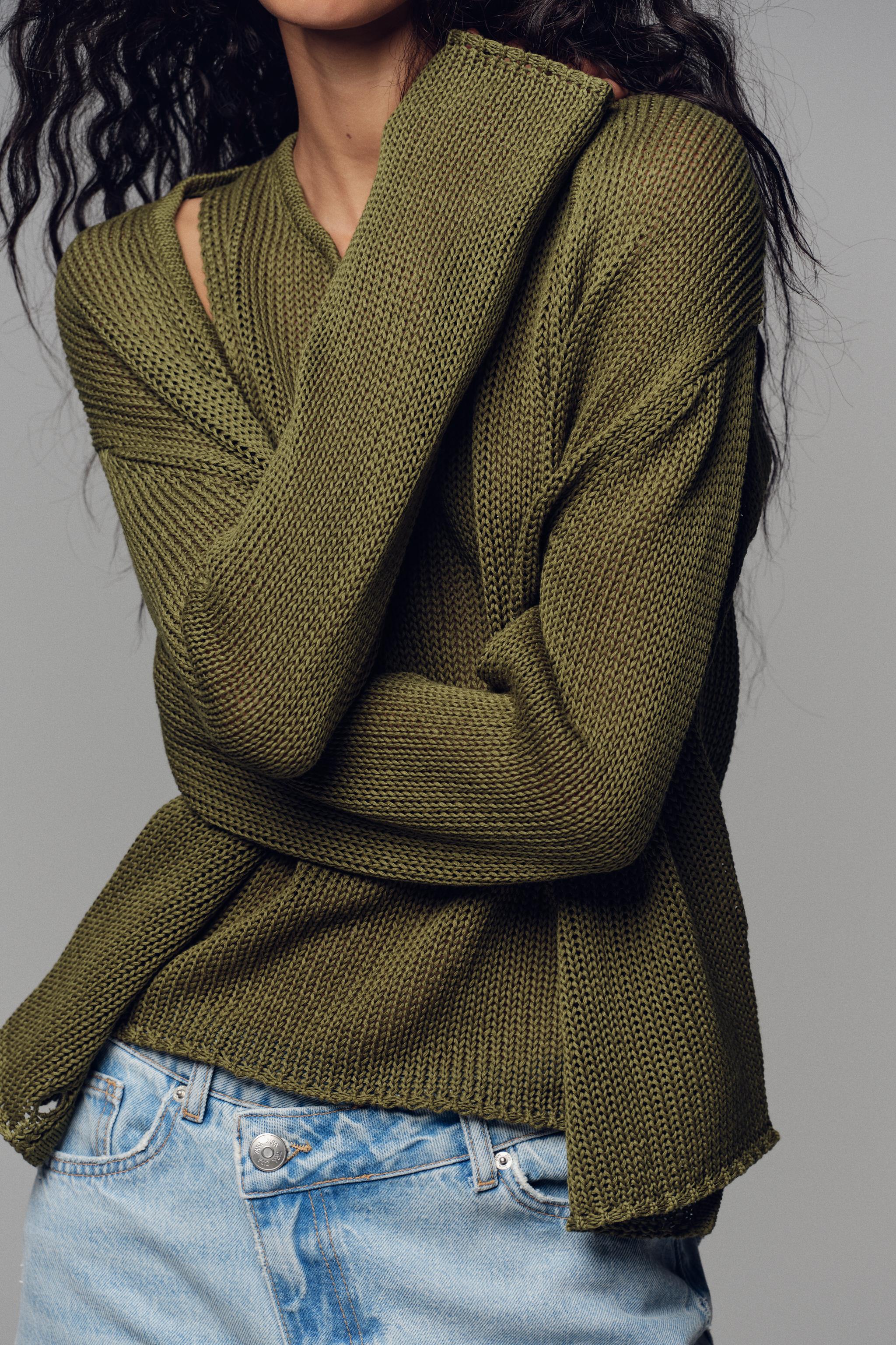 100% COTTON KNIT CARDIGAN