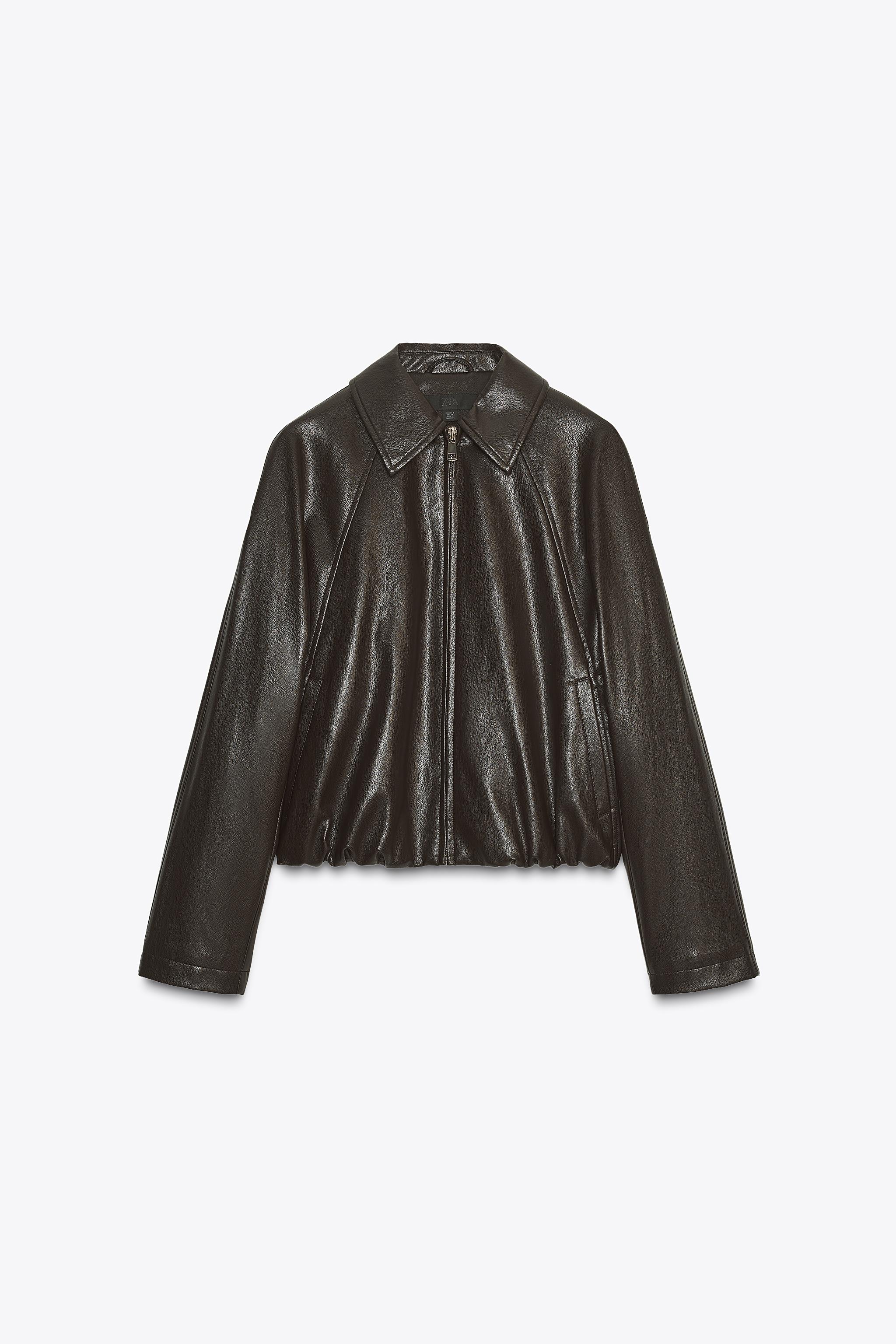 FAUX LEATHER BOMBER JACKET