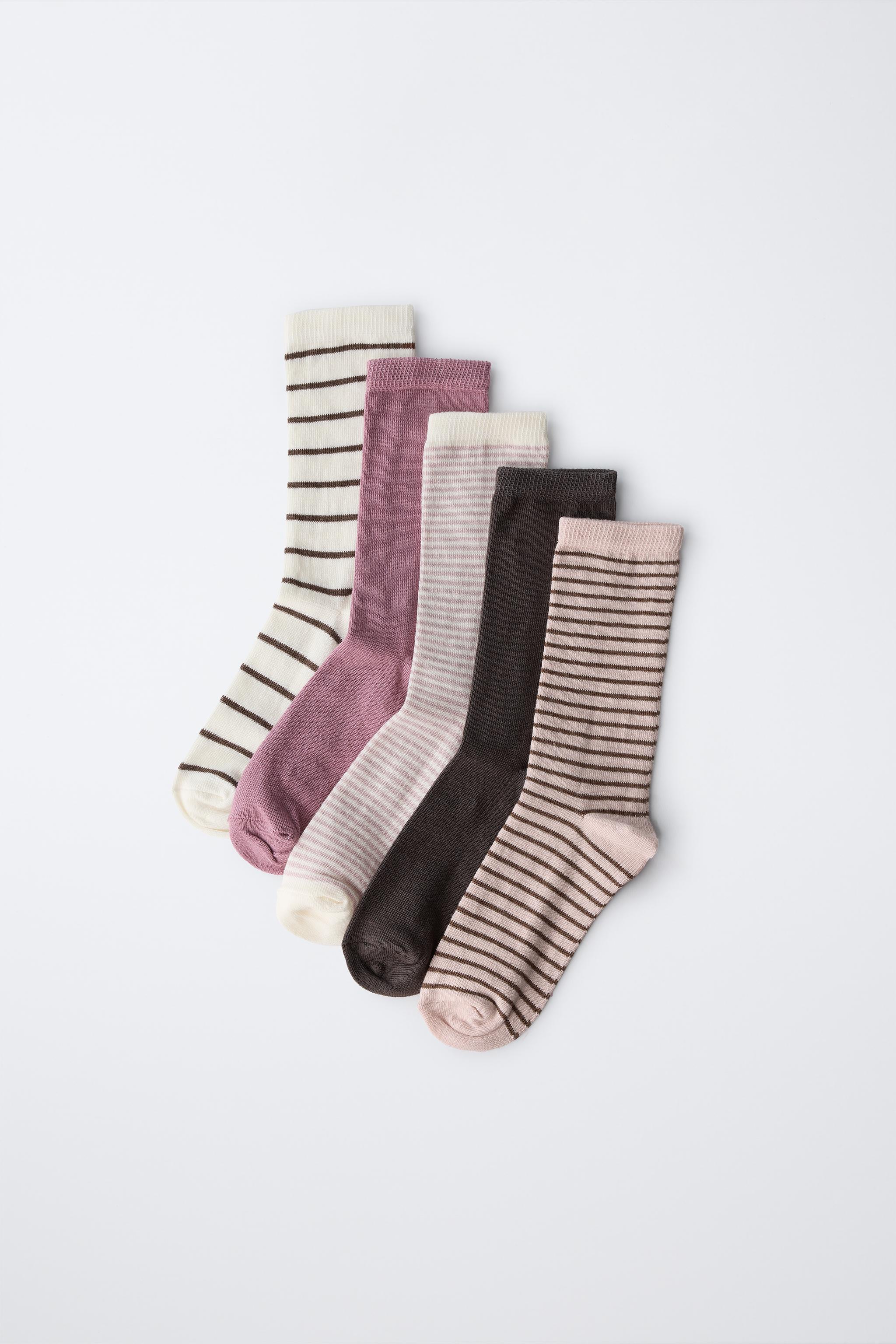 FIVE-PACK OF STRIPED KNEE SOCKS