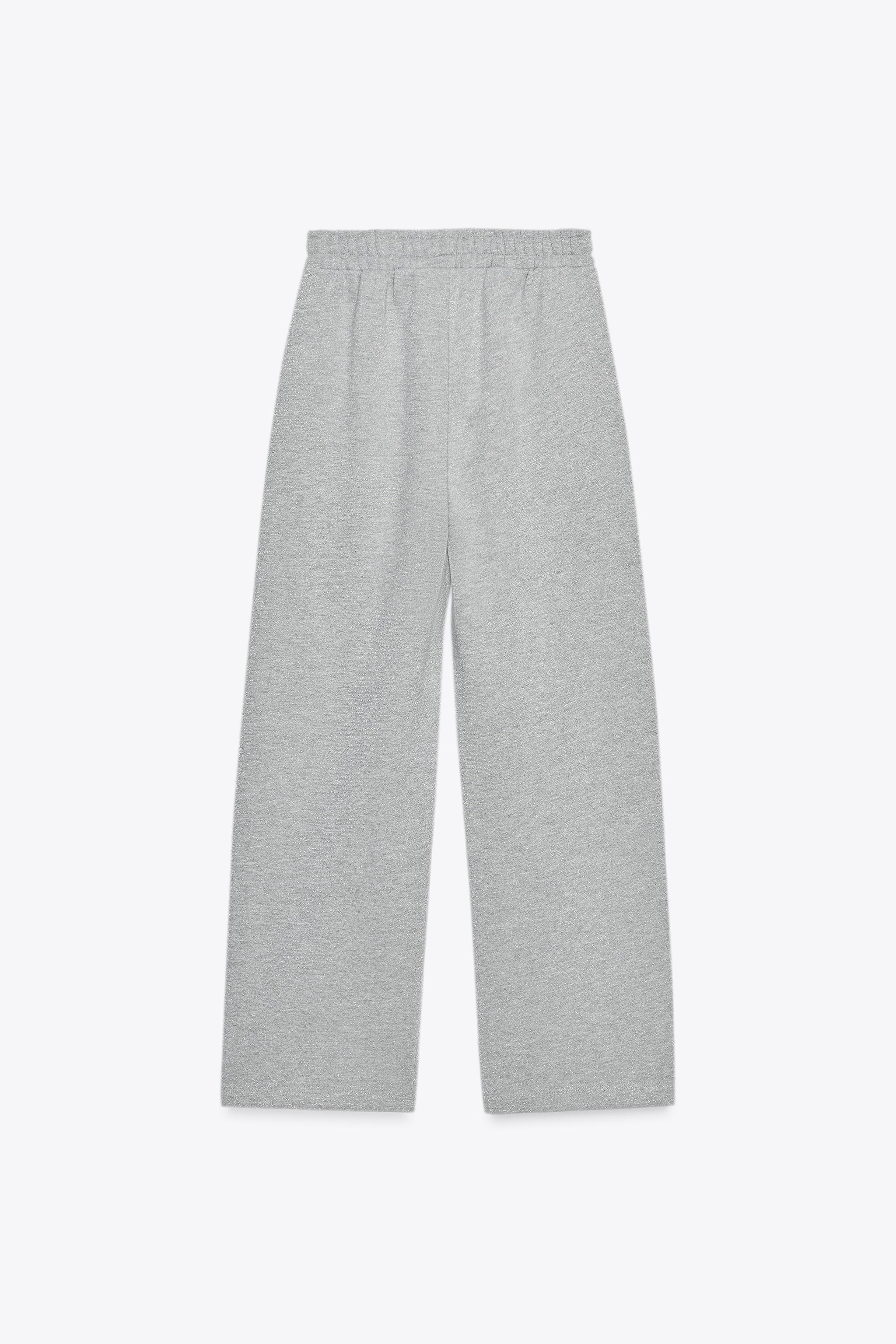 METALLIC THREAD FLEECE PANTS