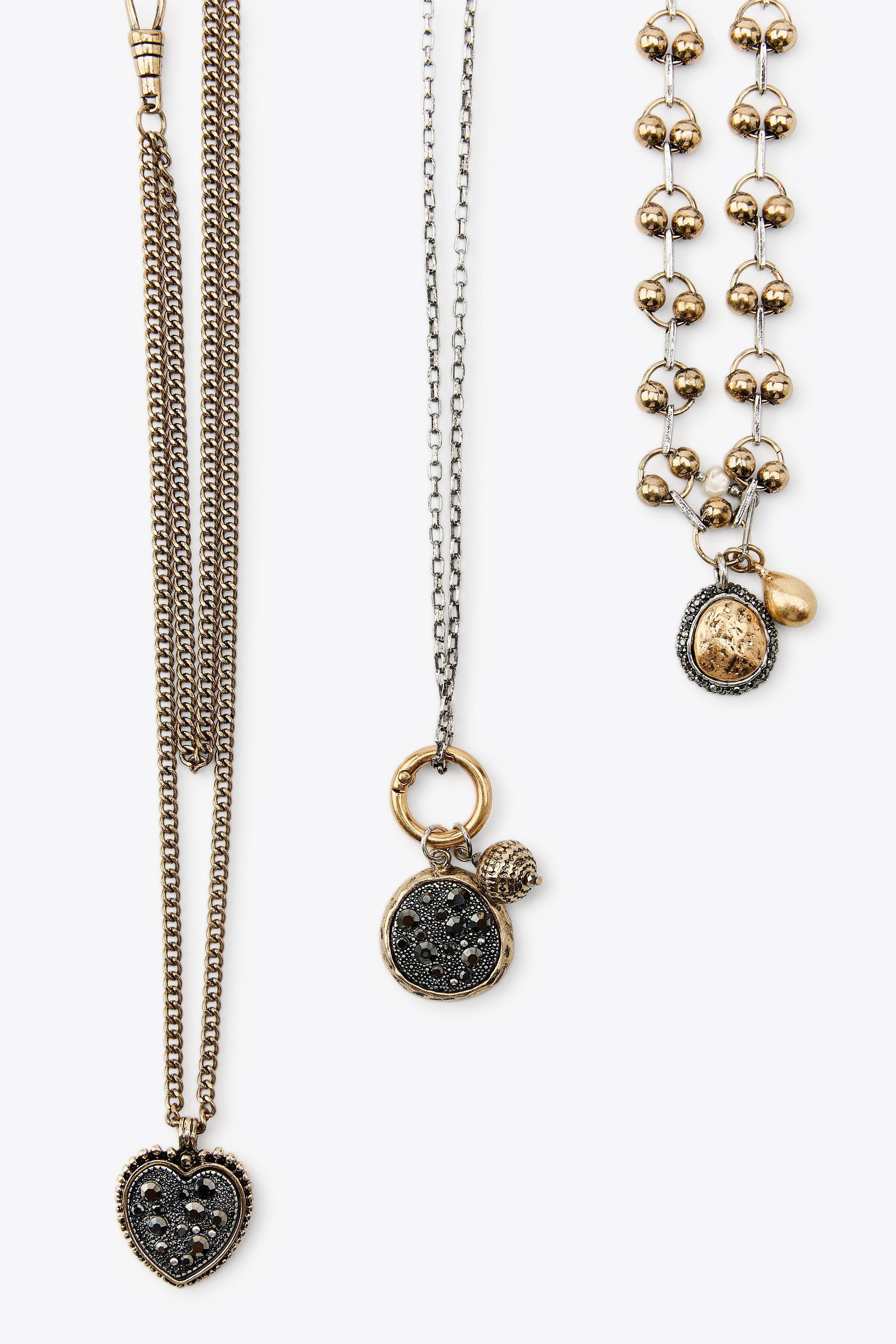 3-PACK OF COMBINATION COIN CHAIN NECKLACES