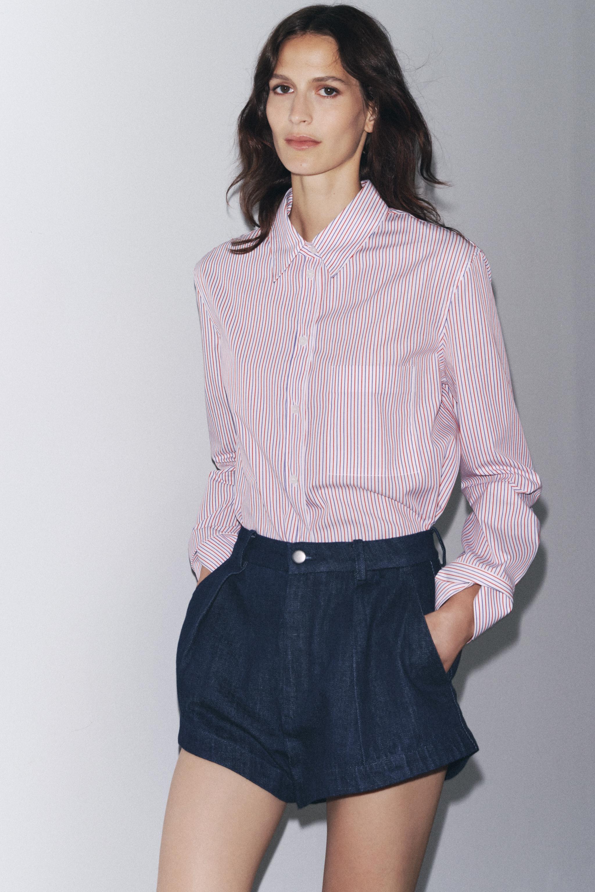 STRIPED POPLIN SHIRT ZW COLLECTION