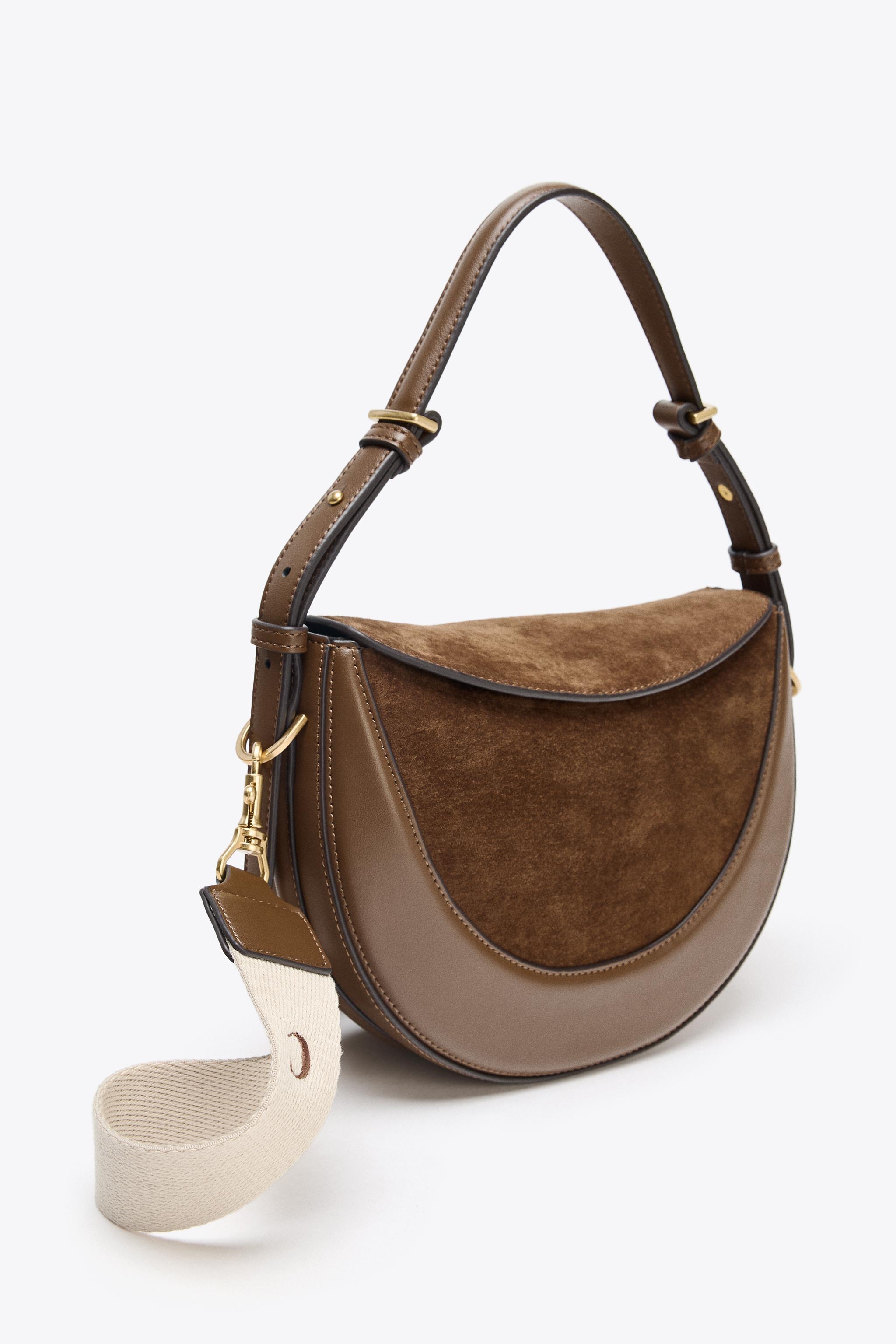 CROSSBODY BAG WITH LEATHER FLAP