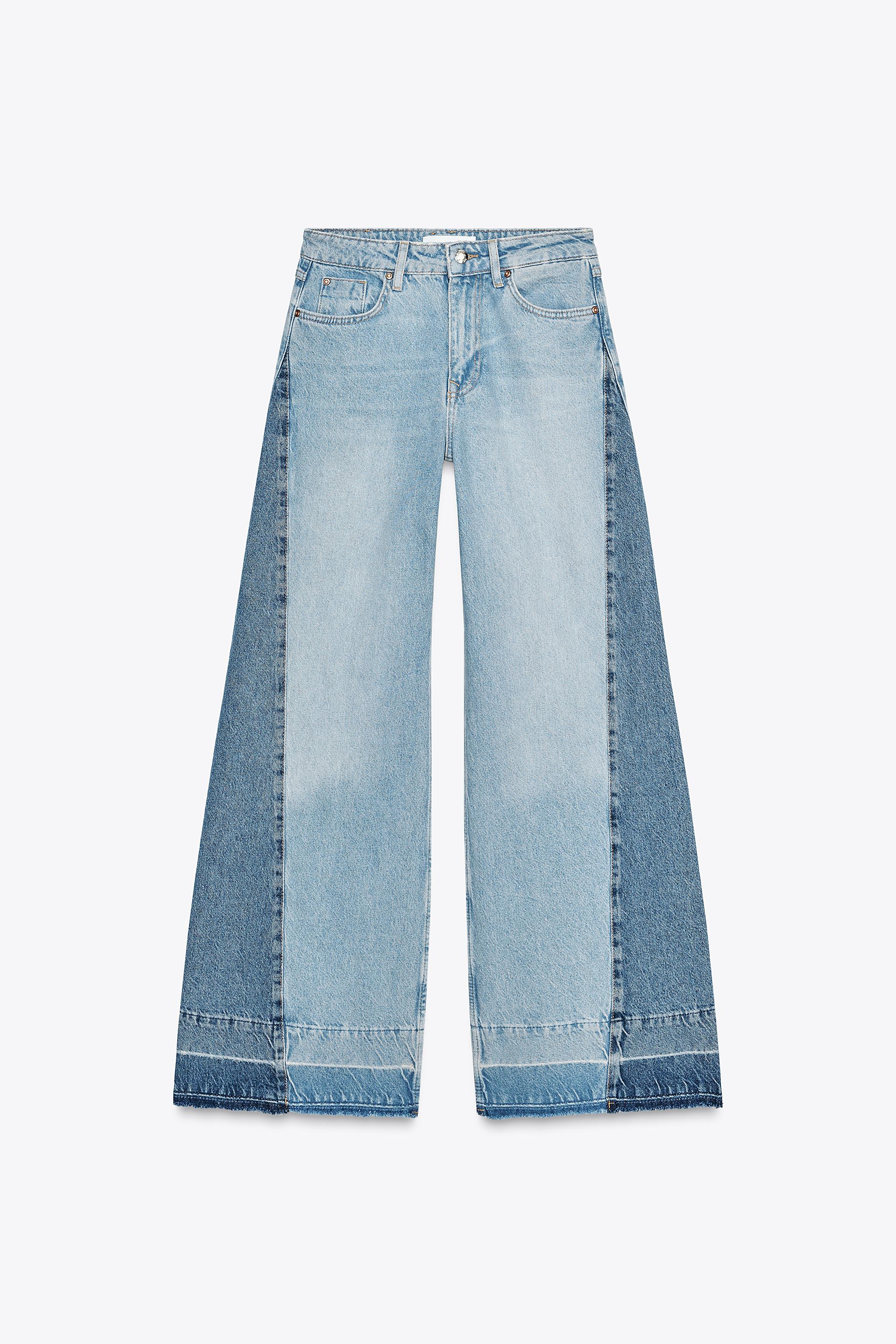Z1975 CONTRAST MID-RISE WIDE LEG JEANS