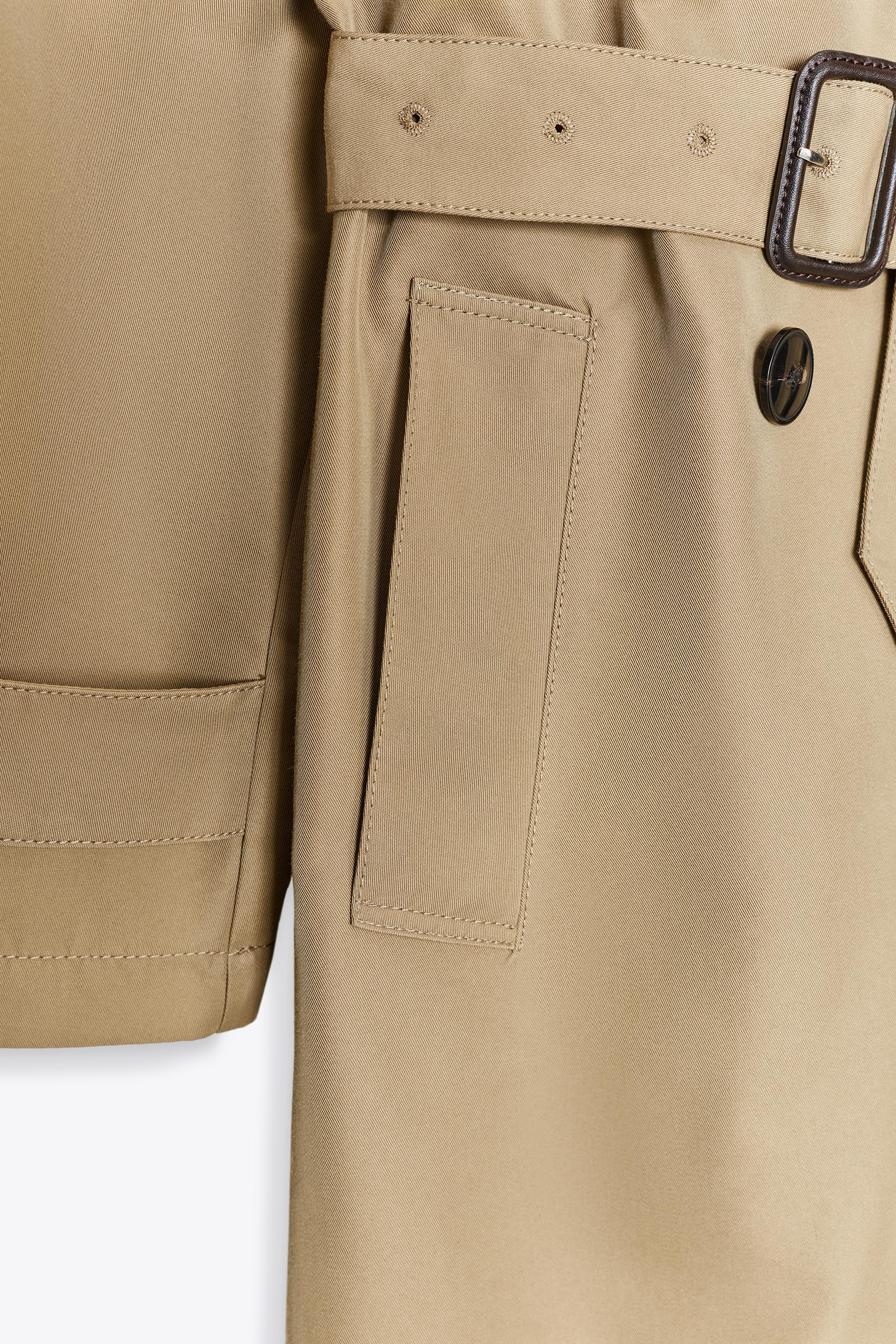 BELTED LONG DOUBLE BREASTED TRENCH COAT