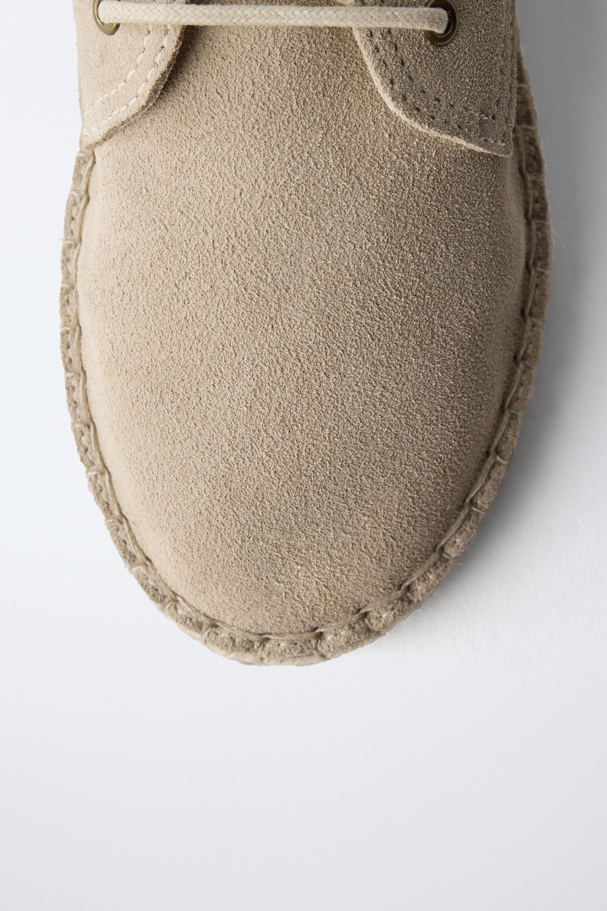 LEATHER JUTE DERBY SHOES