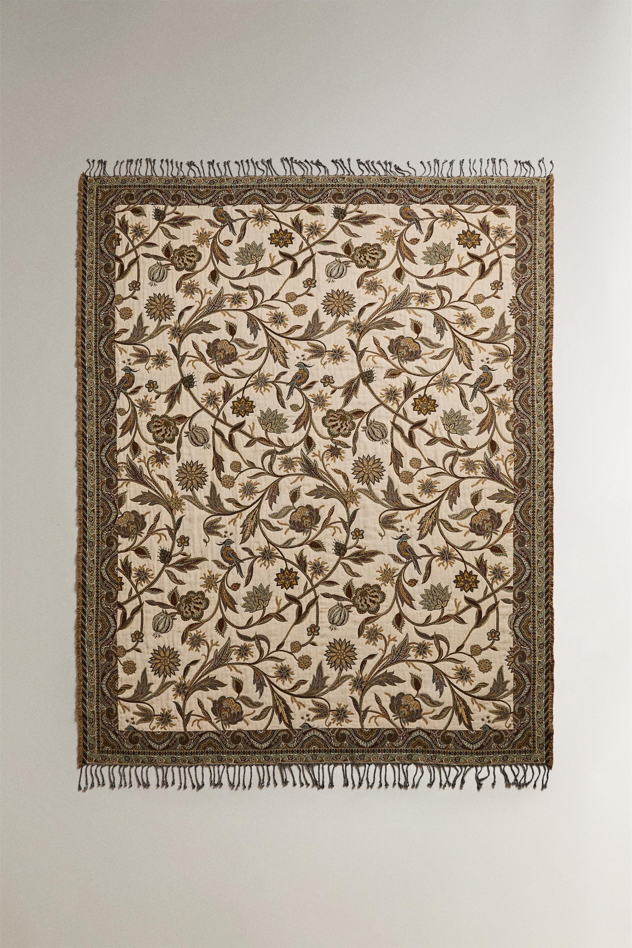 FLORAL JACQUARD BLANKET