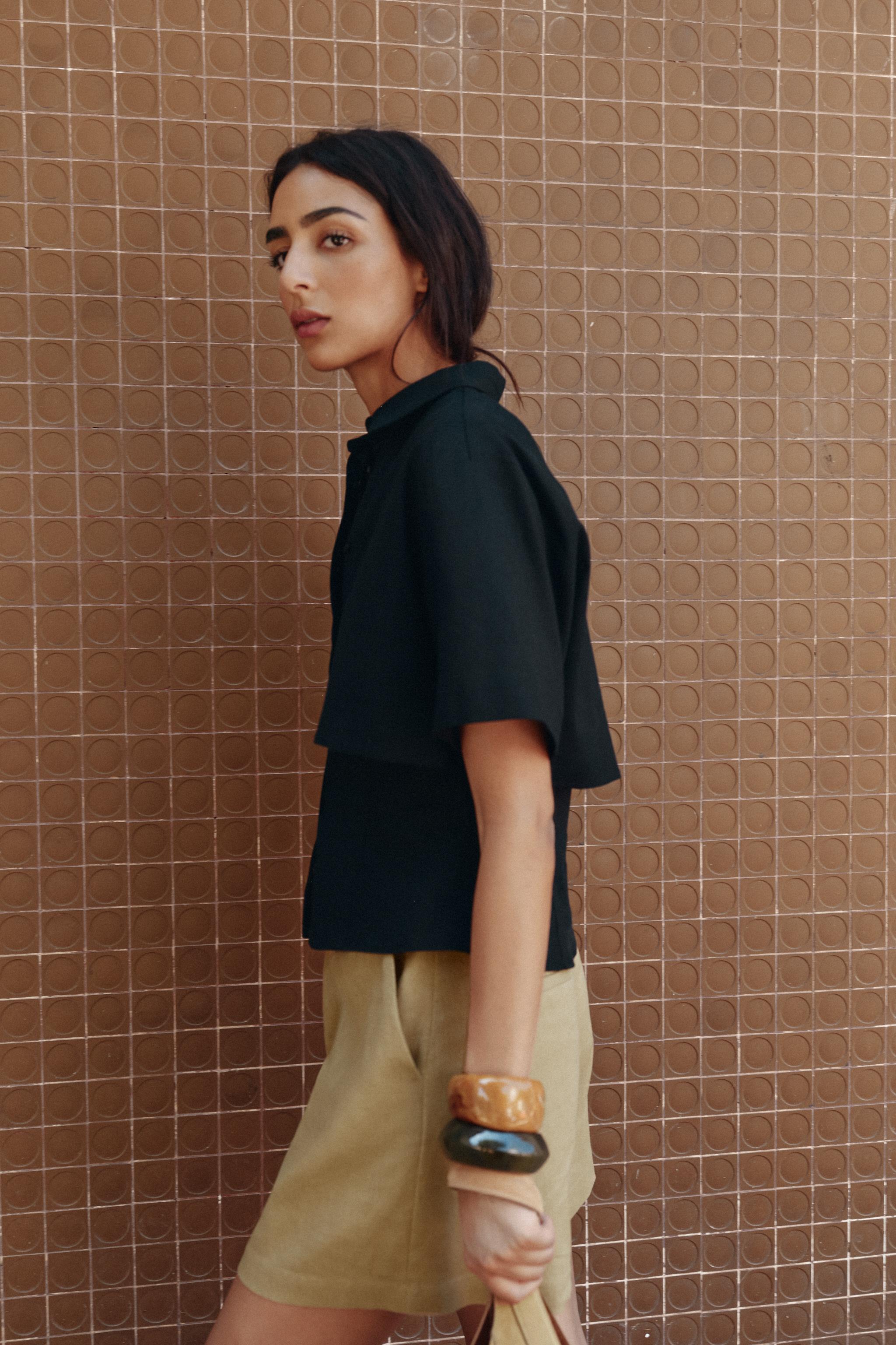 FITTED DOUBLE LAYER LINEN SHIRT