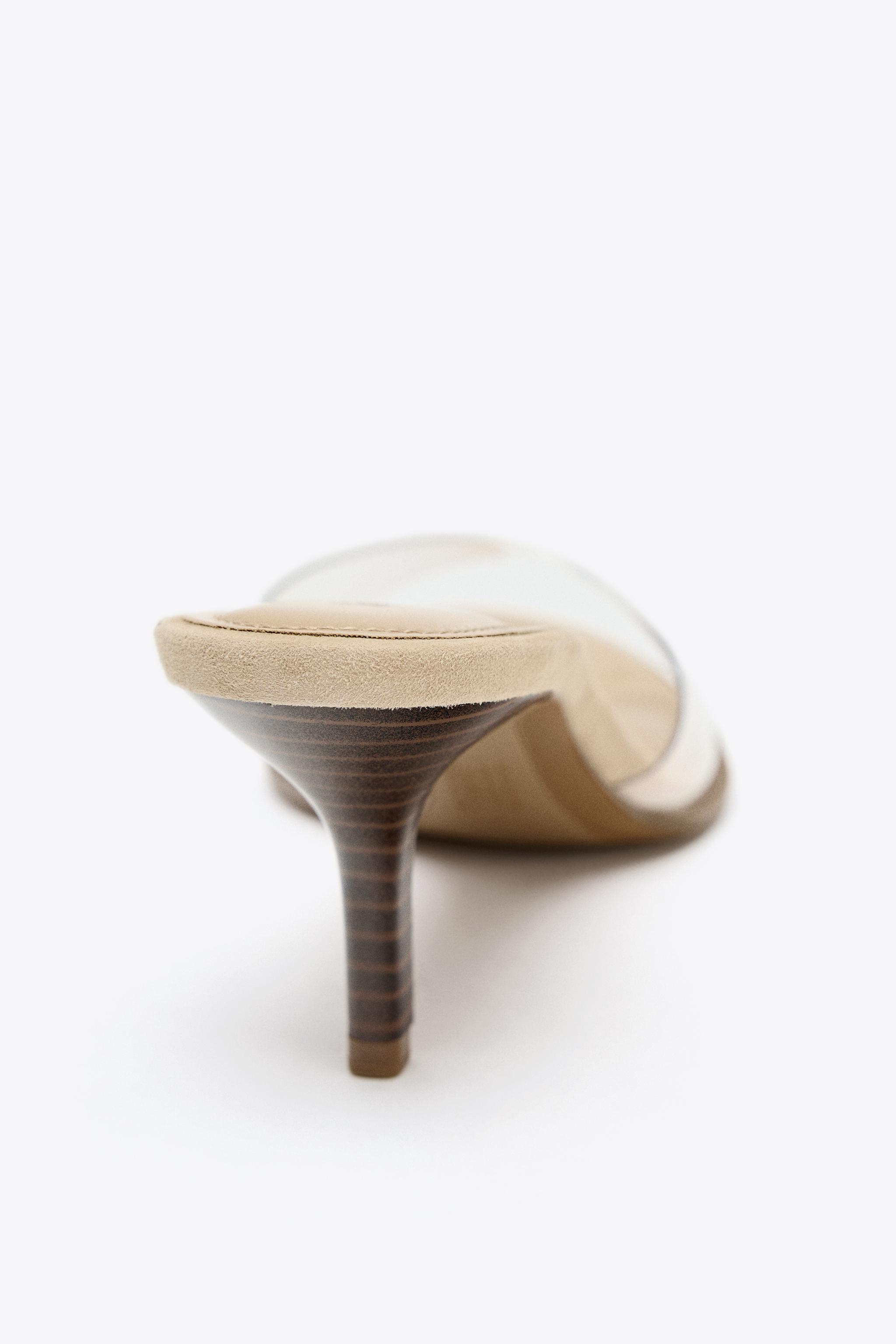 HIGH HEELED VINYL SANDALS