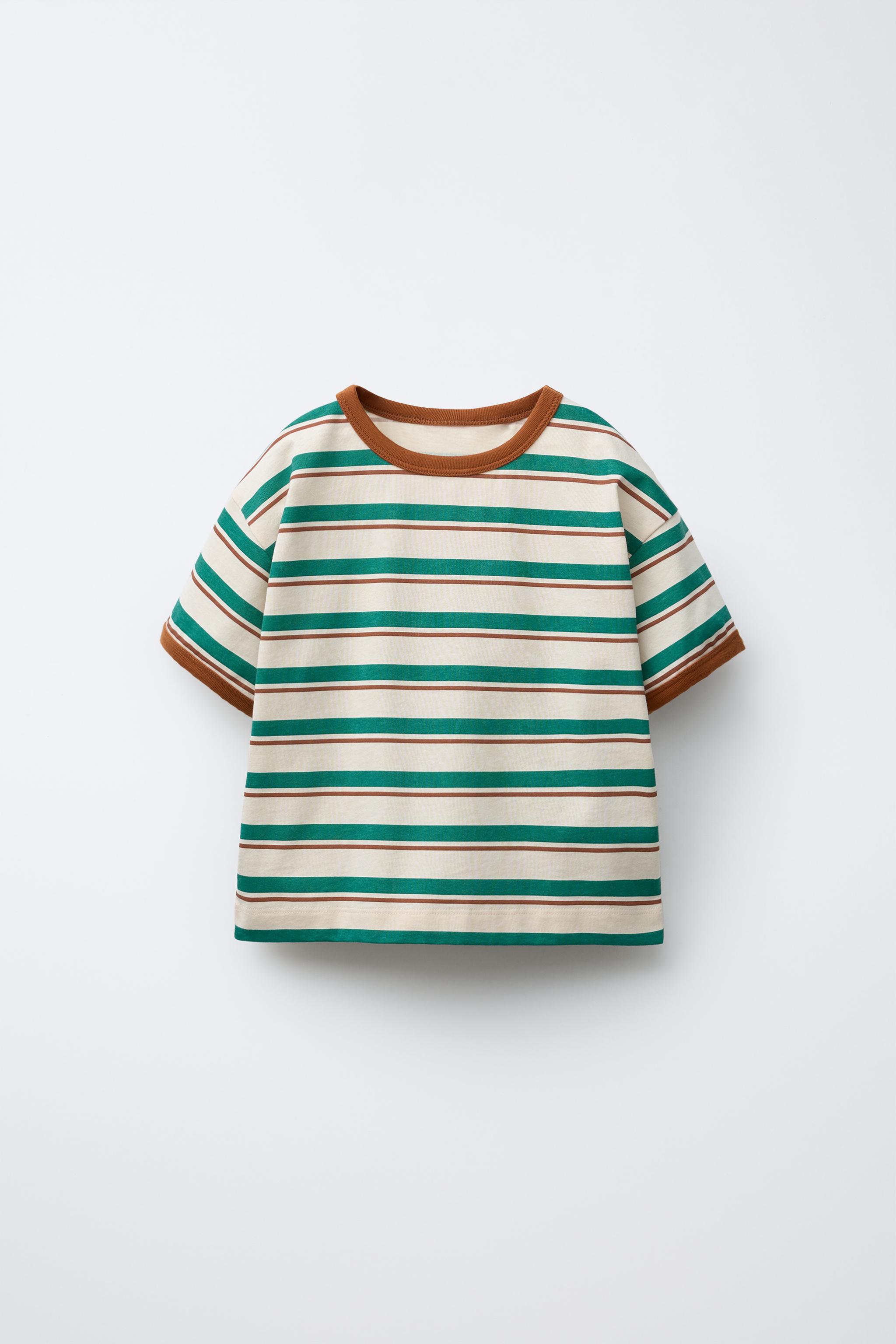 STRIPED TRIM T-SHIRT