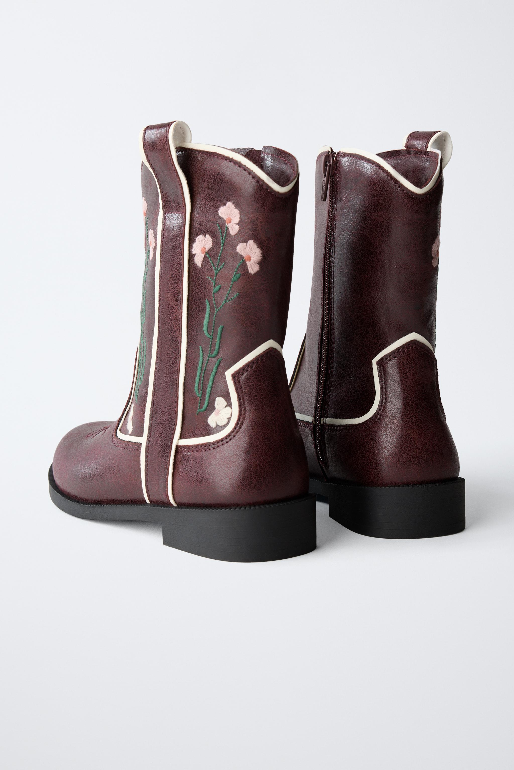EMBROIDERED ANKLE BOOTS