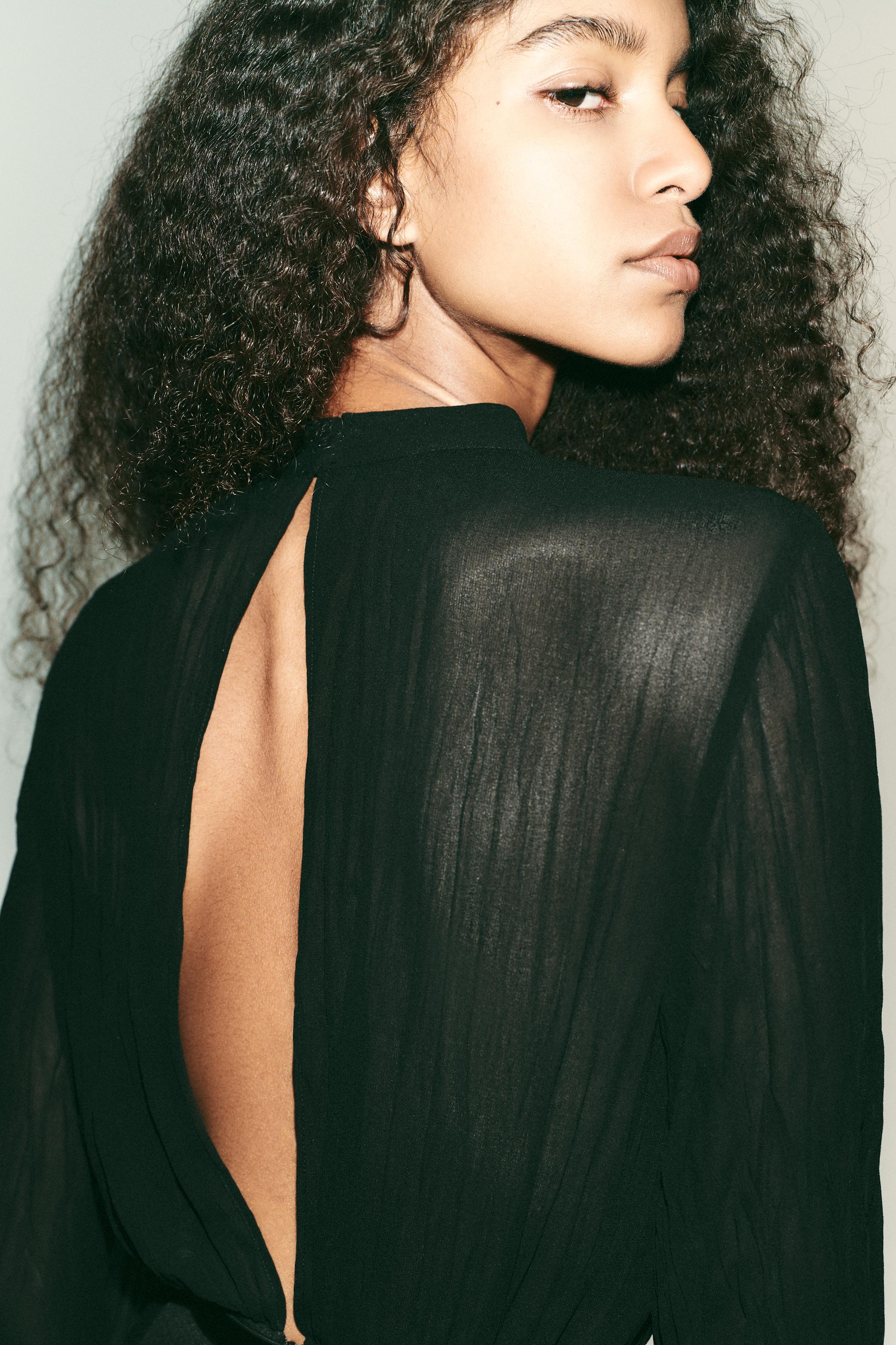 SEMI-SHEER COMBINATION JUMPSUIT WITH BELT