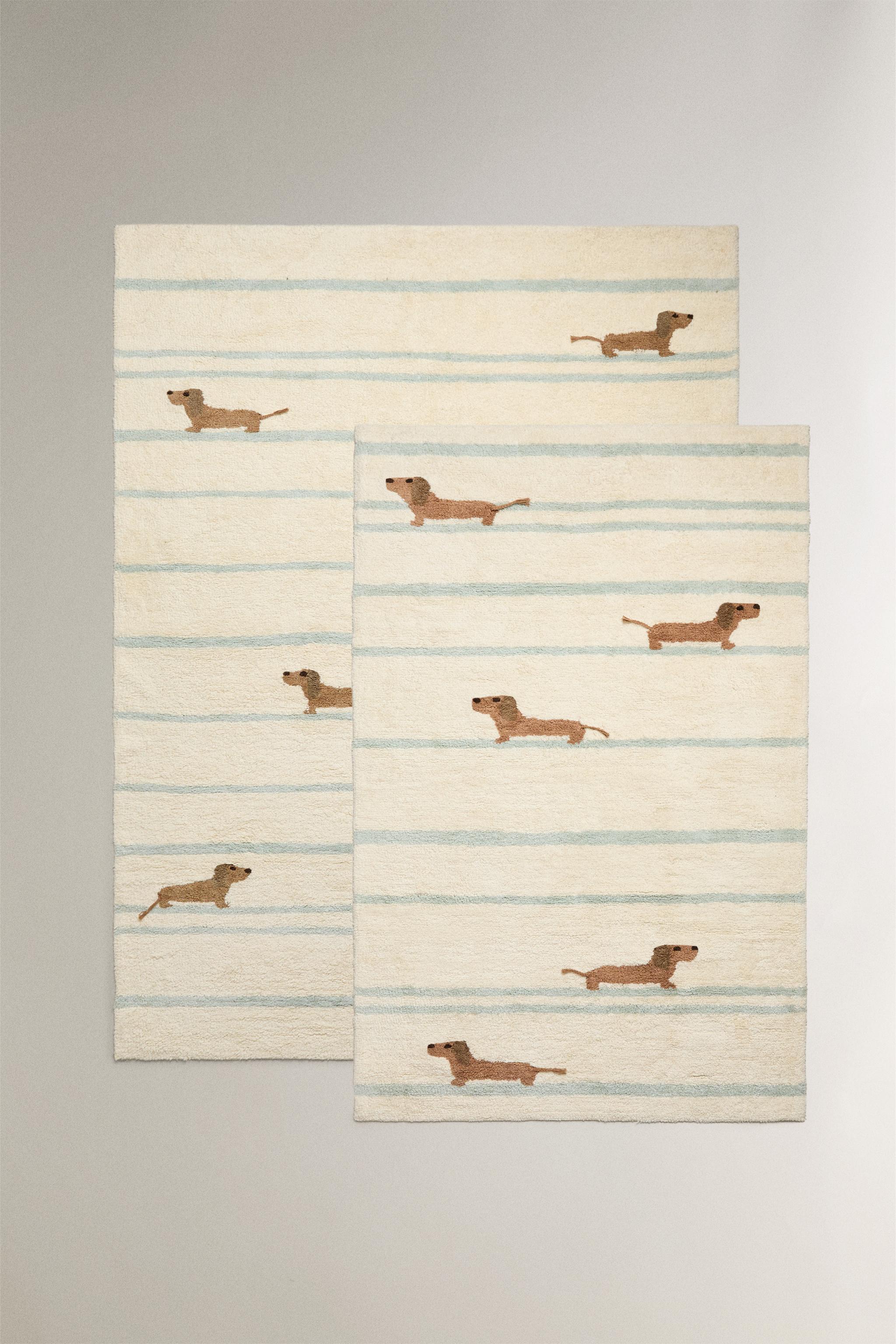 CHILDREN'S COTTON DOG AREA RUG