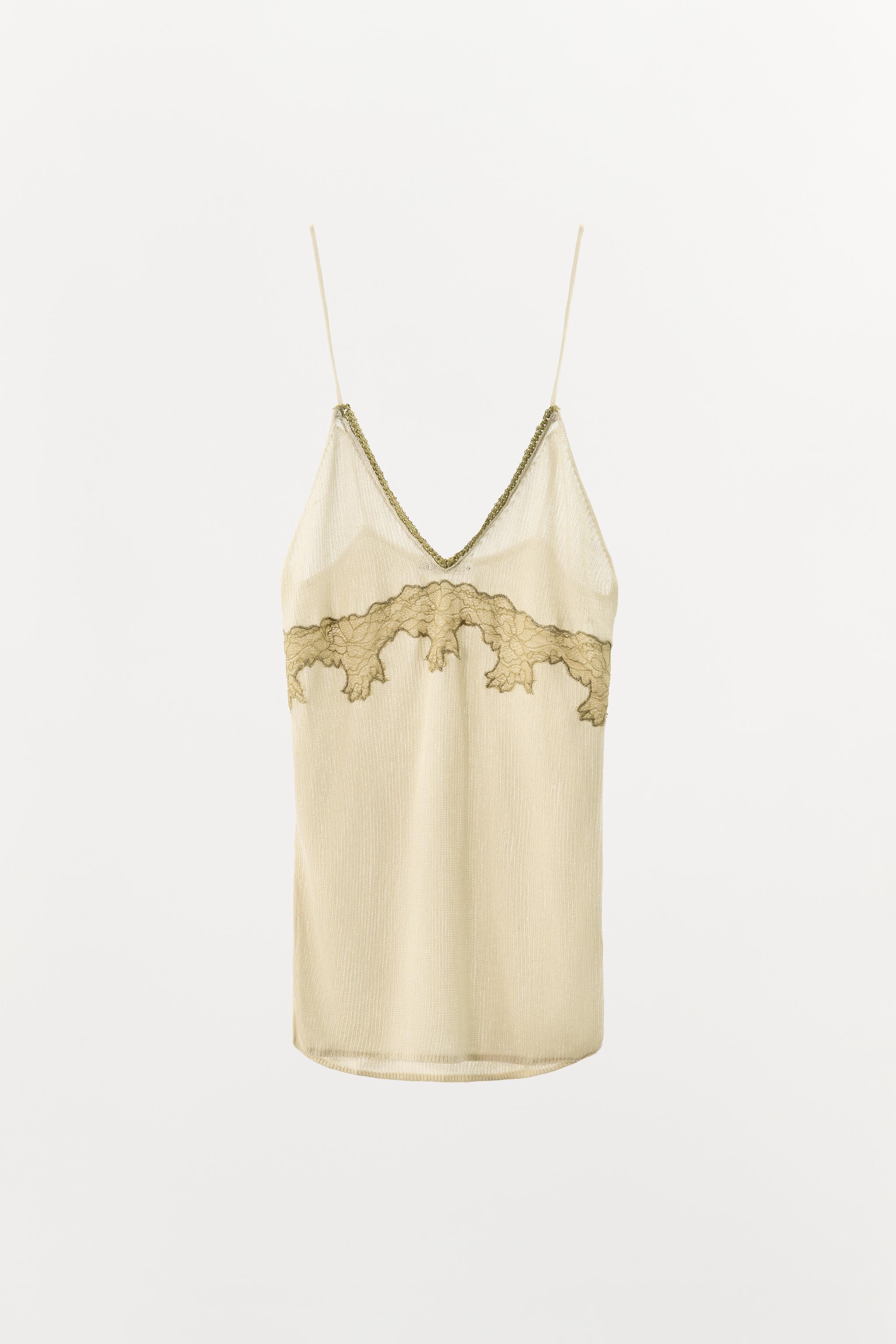 COMBINATION KNIT LACE TOP