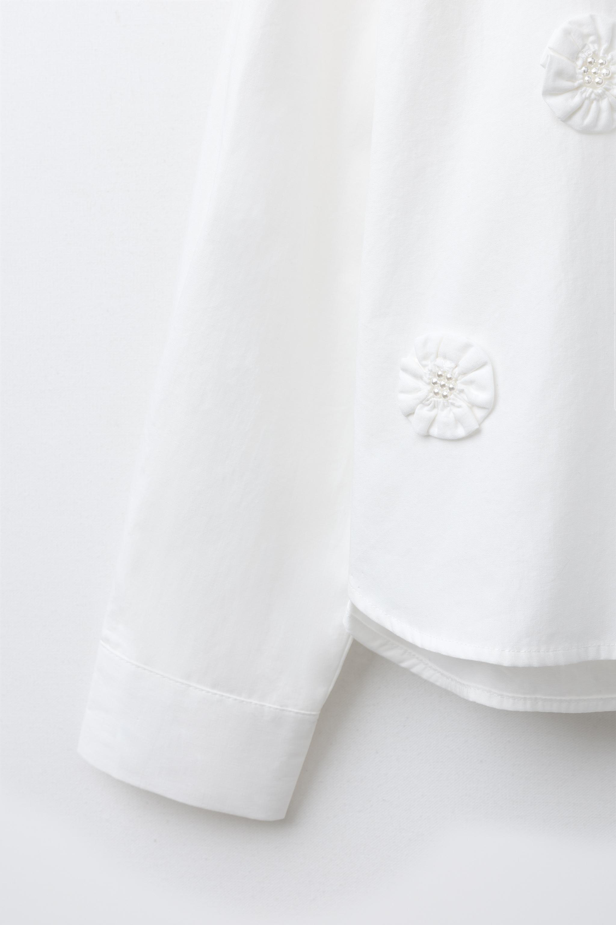 3D FLOWER POPLIN SHIRT