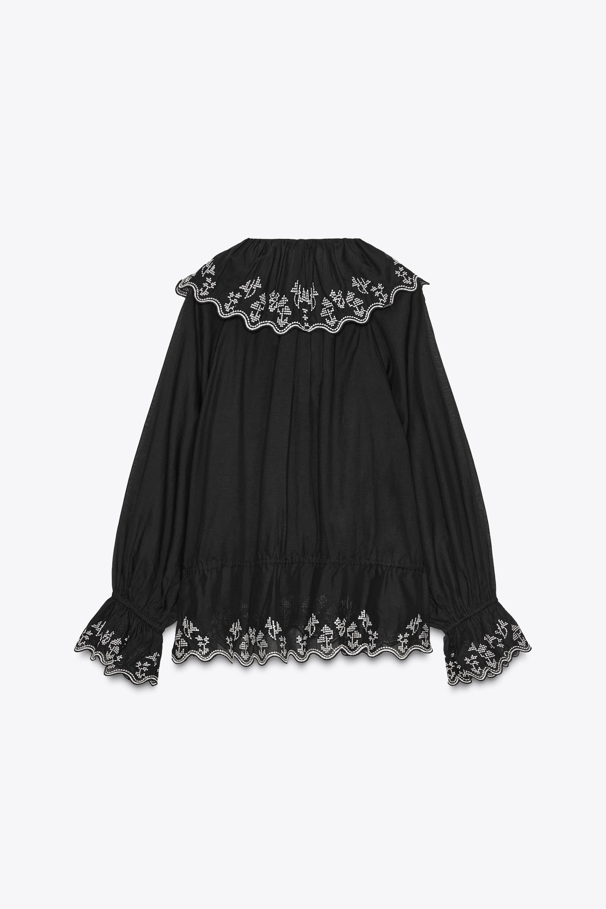 EMBROIDERED RUFFLED BLOUSE ZW COLLECTION
