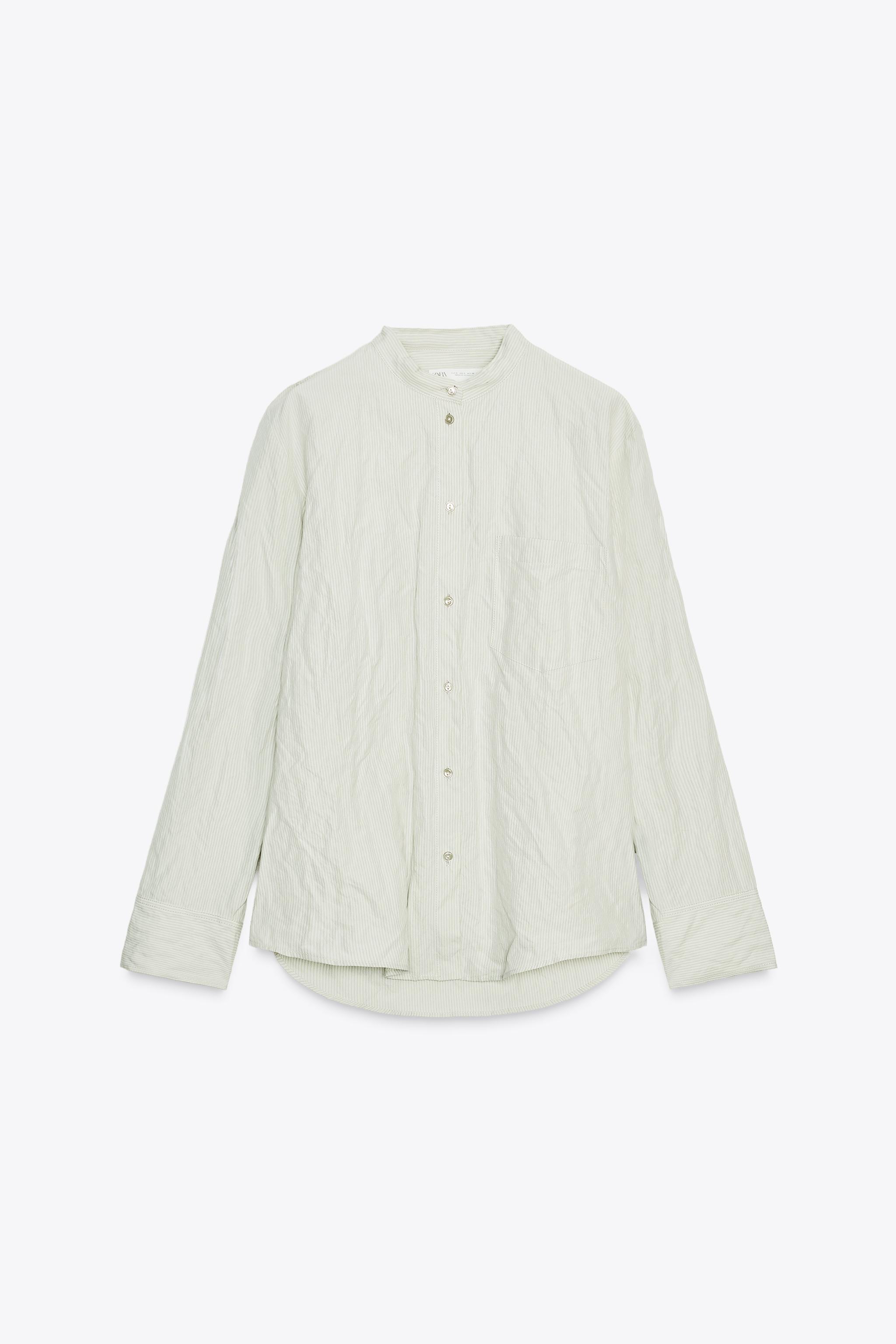 ZW COLLECTION CRINKLED STRIPED SHIRT