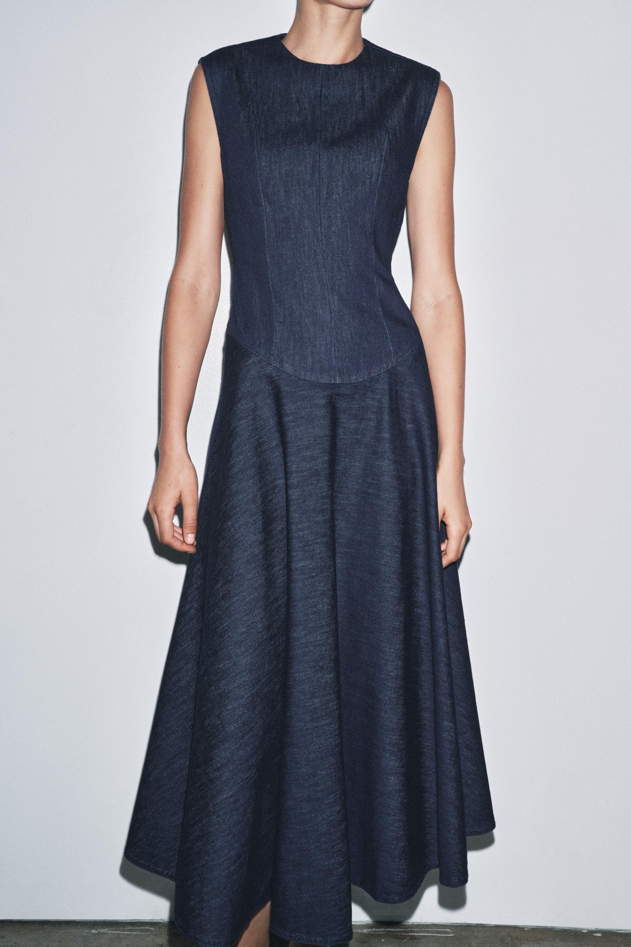 ZW COLLECTION DENIM MIDI DRESS