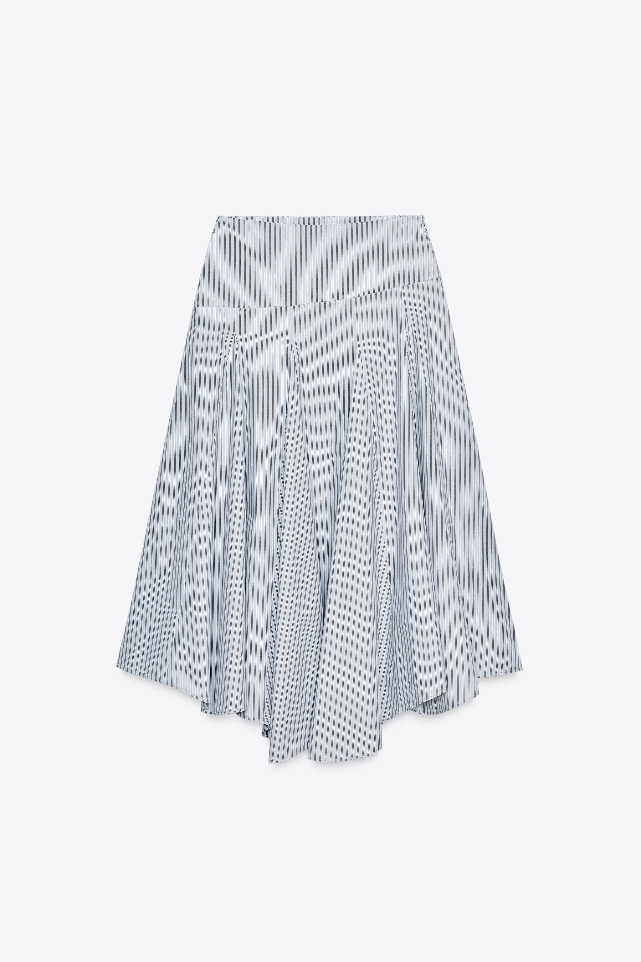 STRIPED MIDI SKIRT