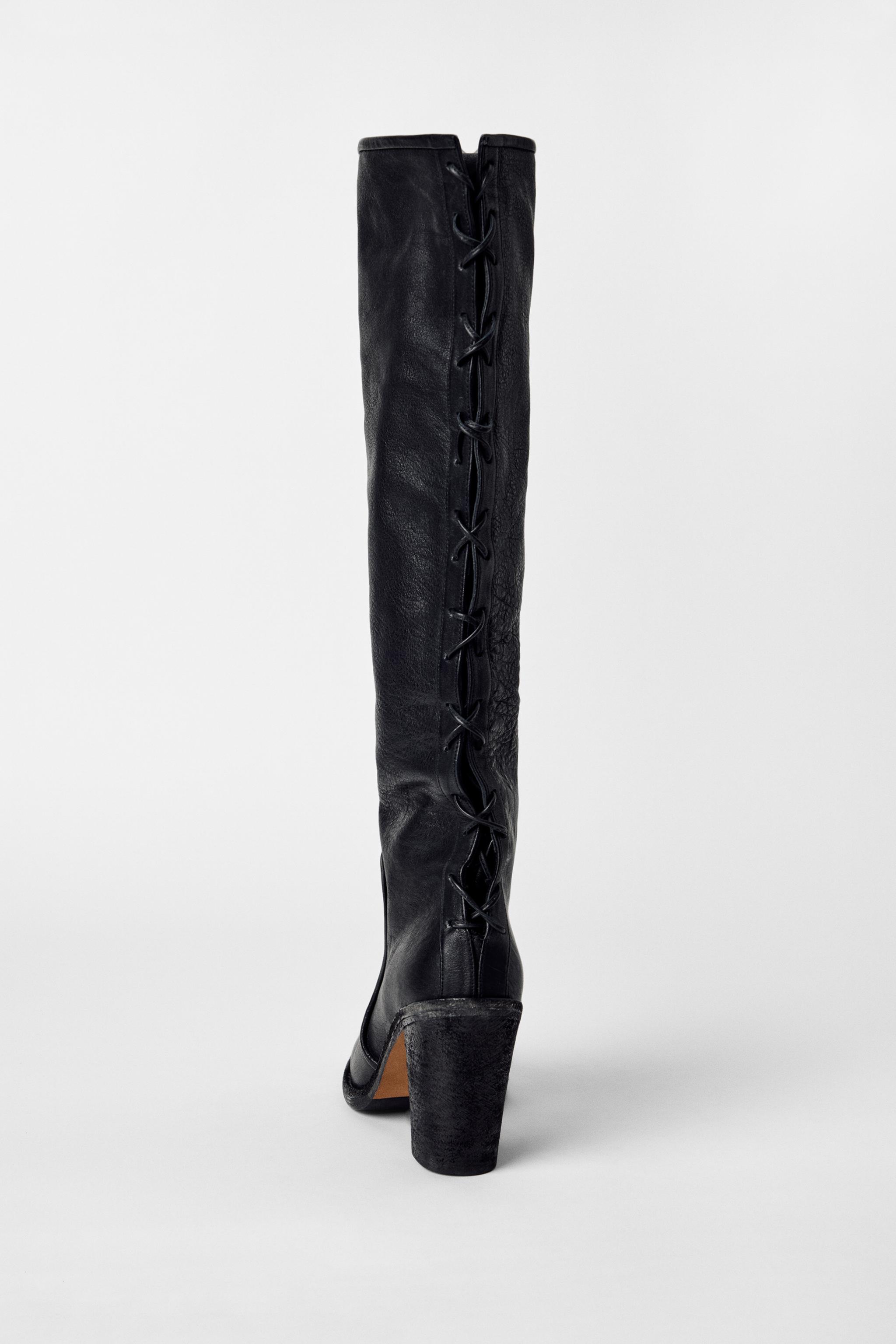 LEATHER LACE-UP BOOTS KATE MOSS X ZARA