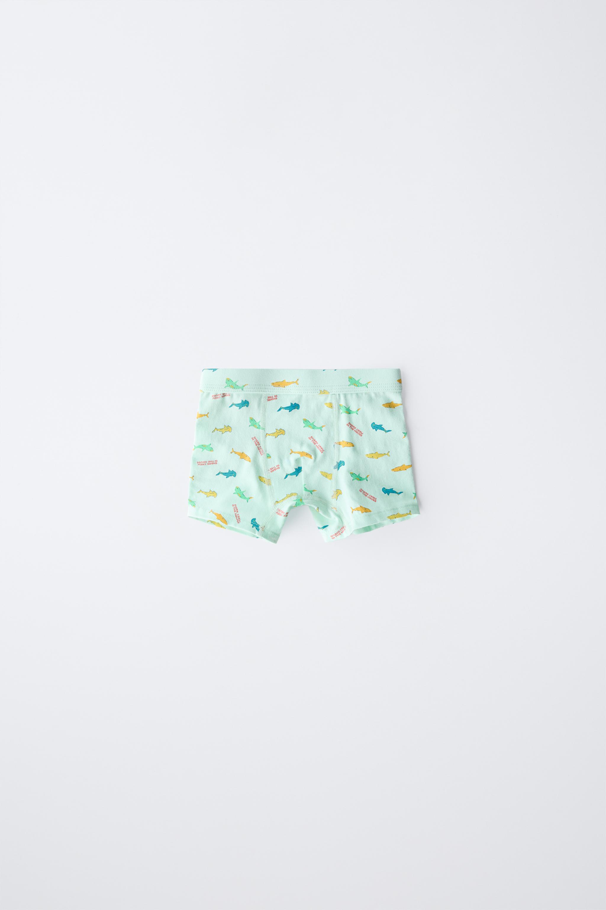 3-6 YEARS/ FIVE-PACK OF SHARK BOXERS