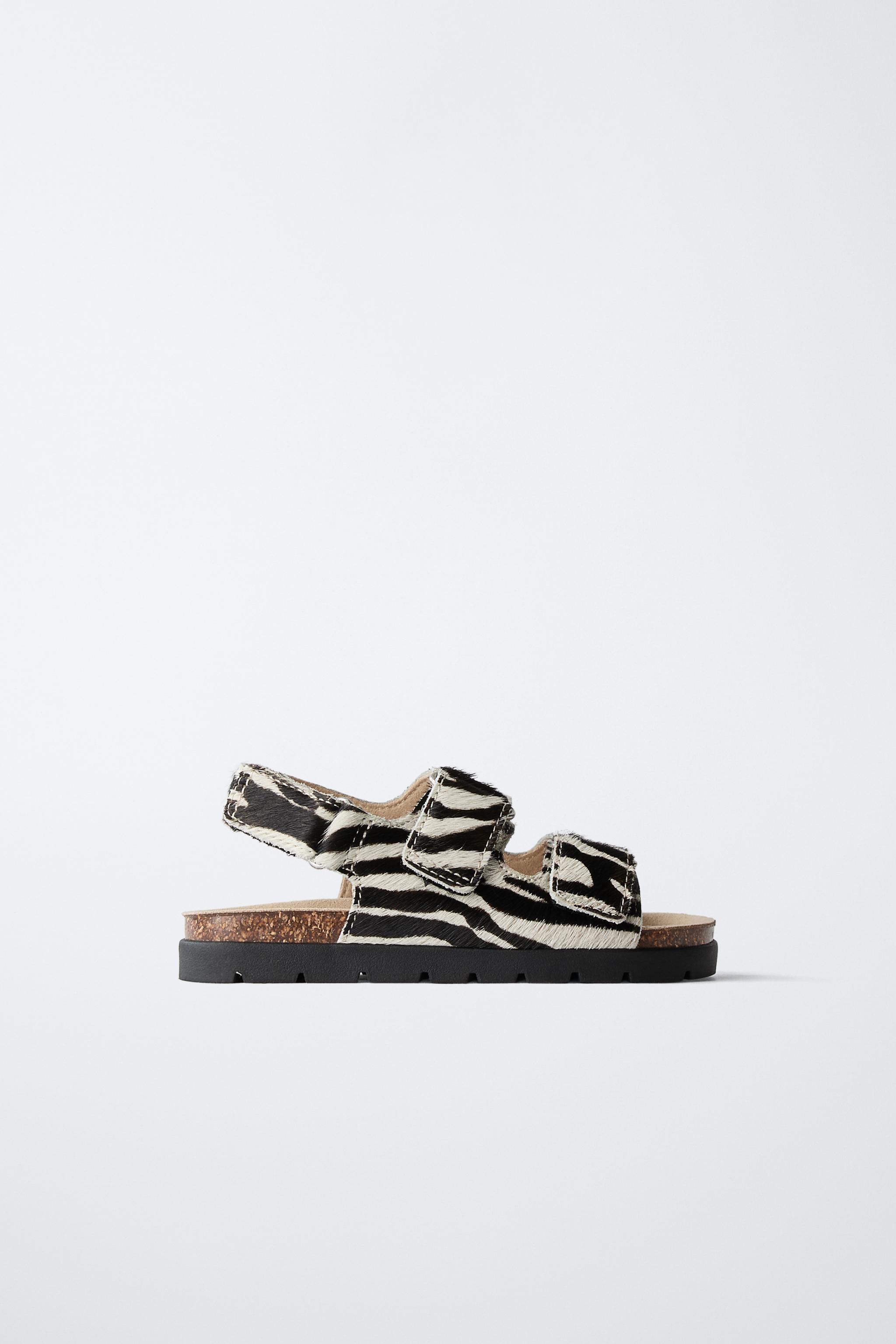 ANIMAL PRINT LEATHER SANDALS