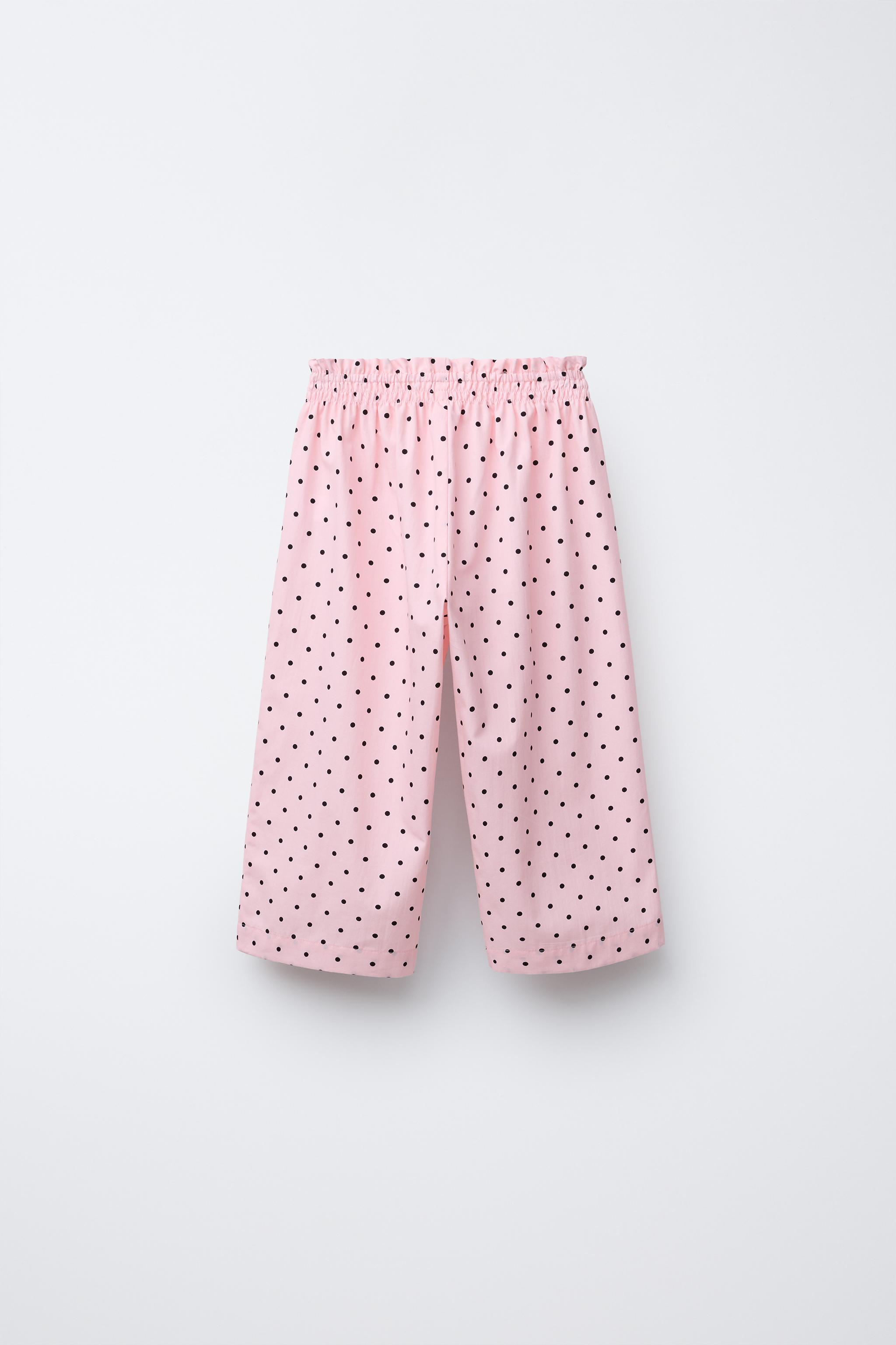 POLKA DOT PRINT STRAIGHT LEG PANTS
