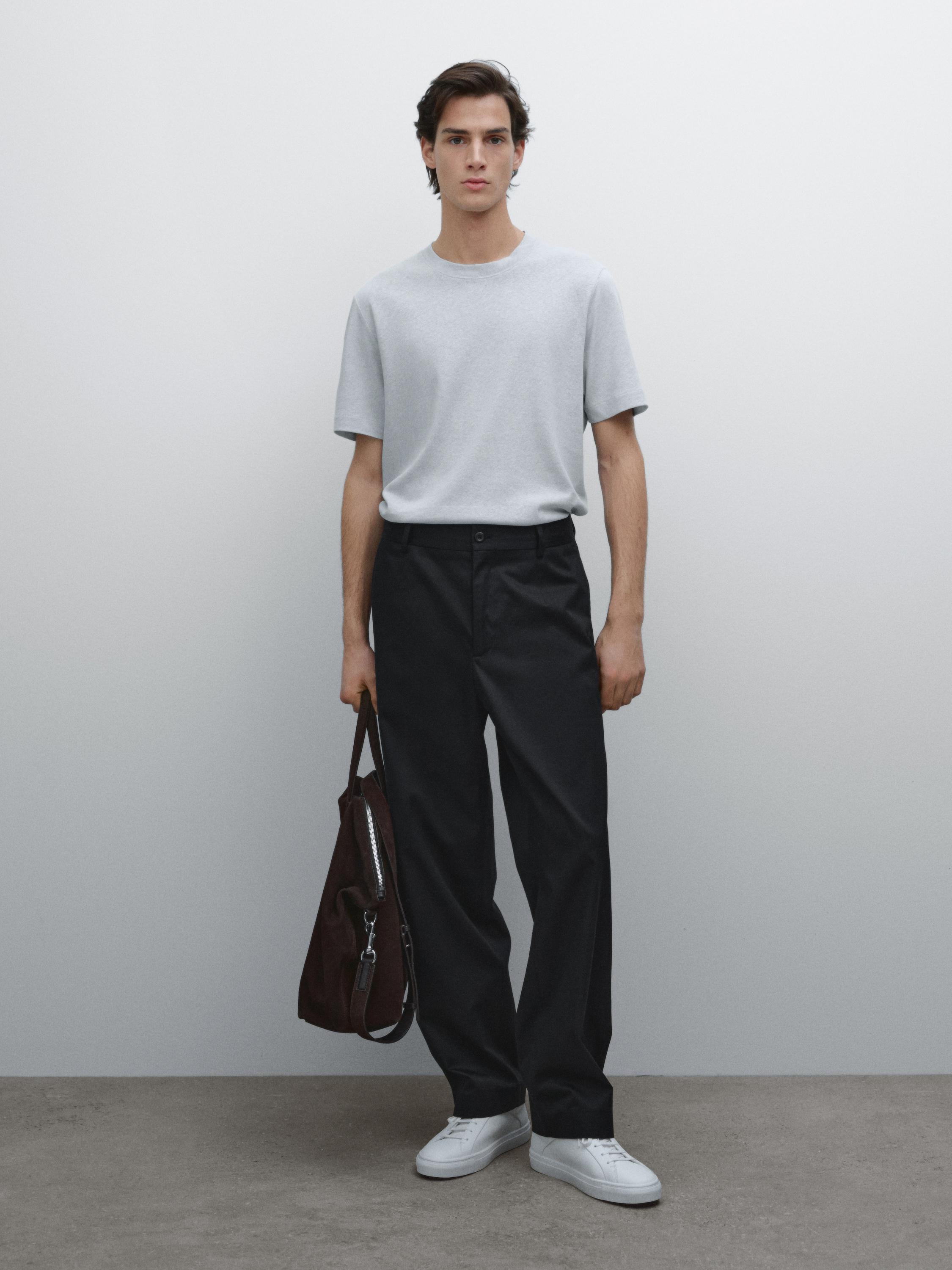 Short sleeve linen blend T-shirt