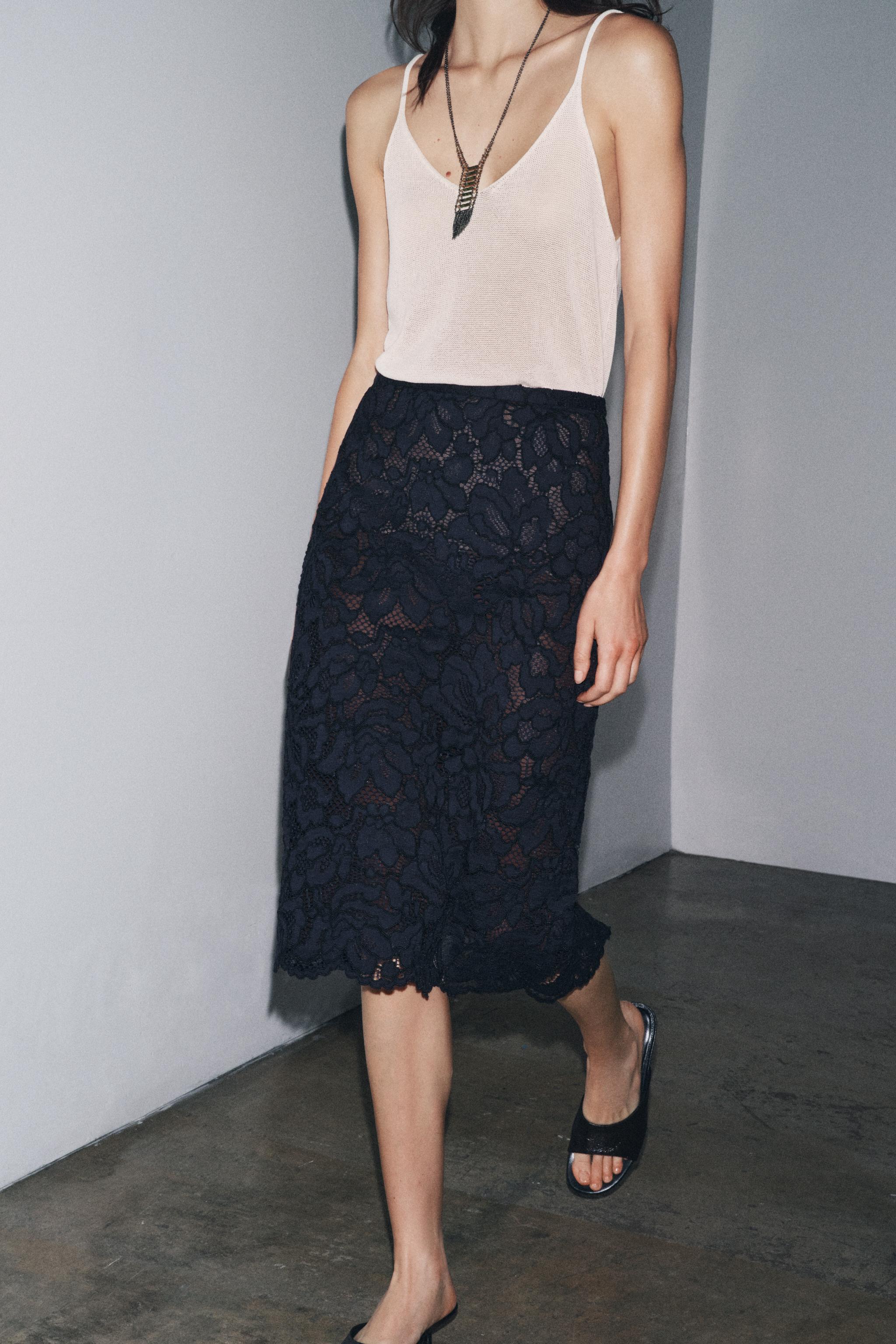 ZW COLLECTION LACE MIDI SKIRT