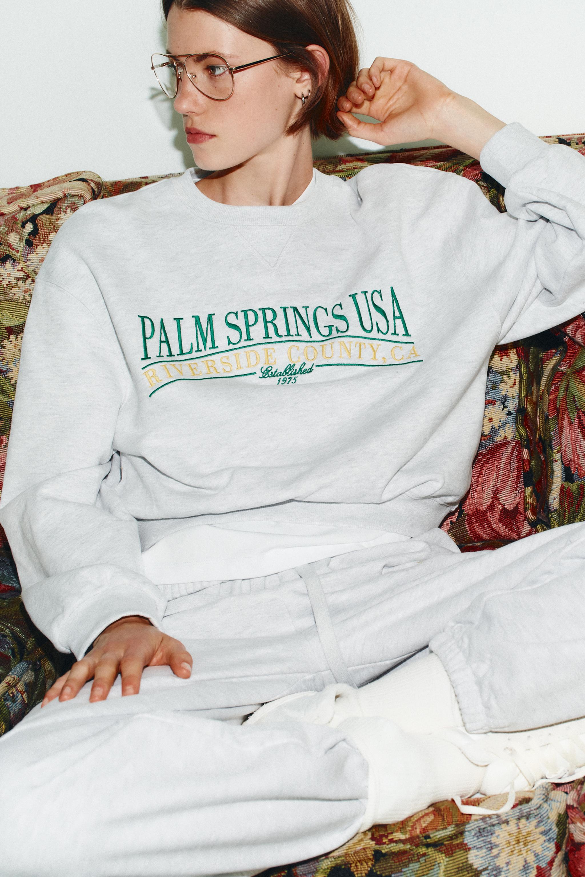 TEXT PRINT COTTON PANTS