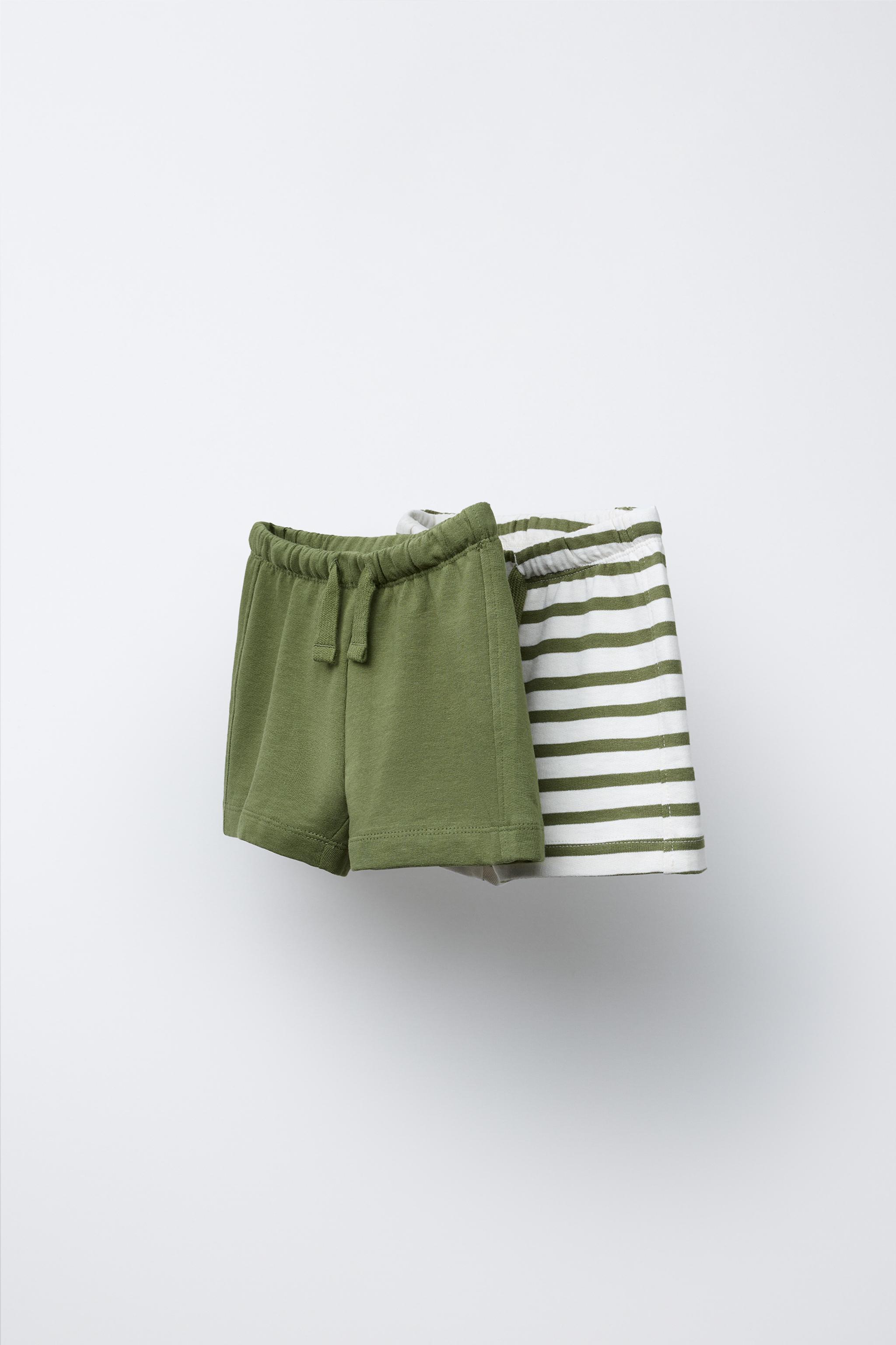 TWO-PACK STRAIGHT STRIPED AND SOLID SHORTS
