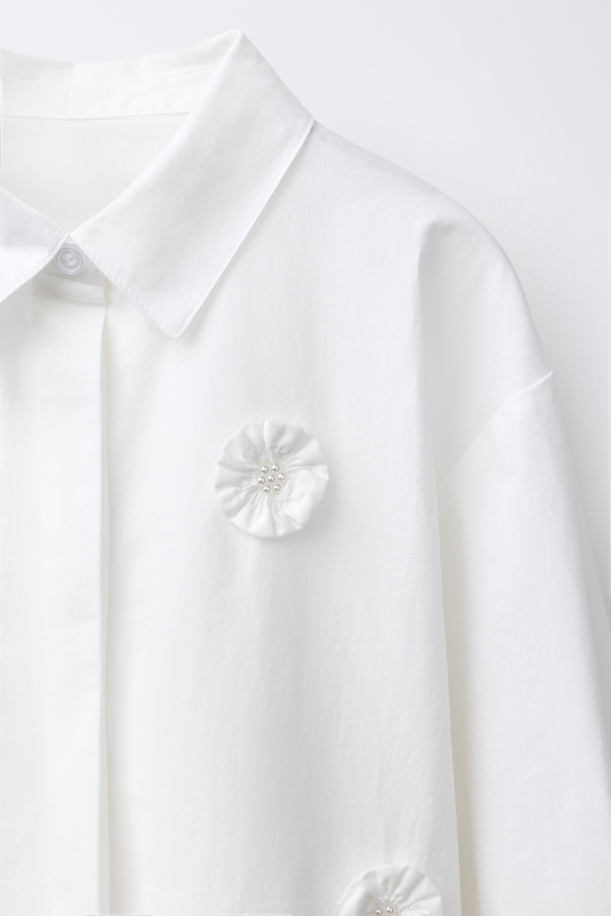 3D FLOWER POPLIN SHIRT