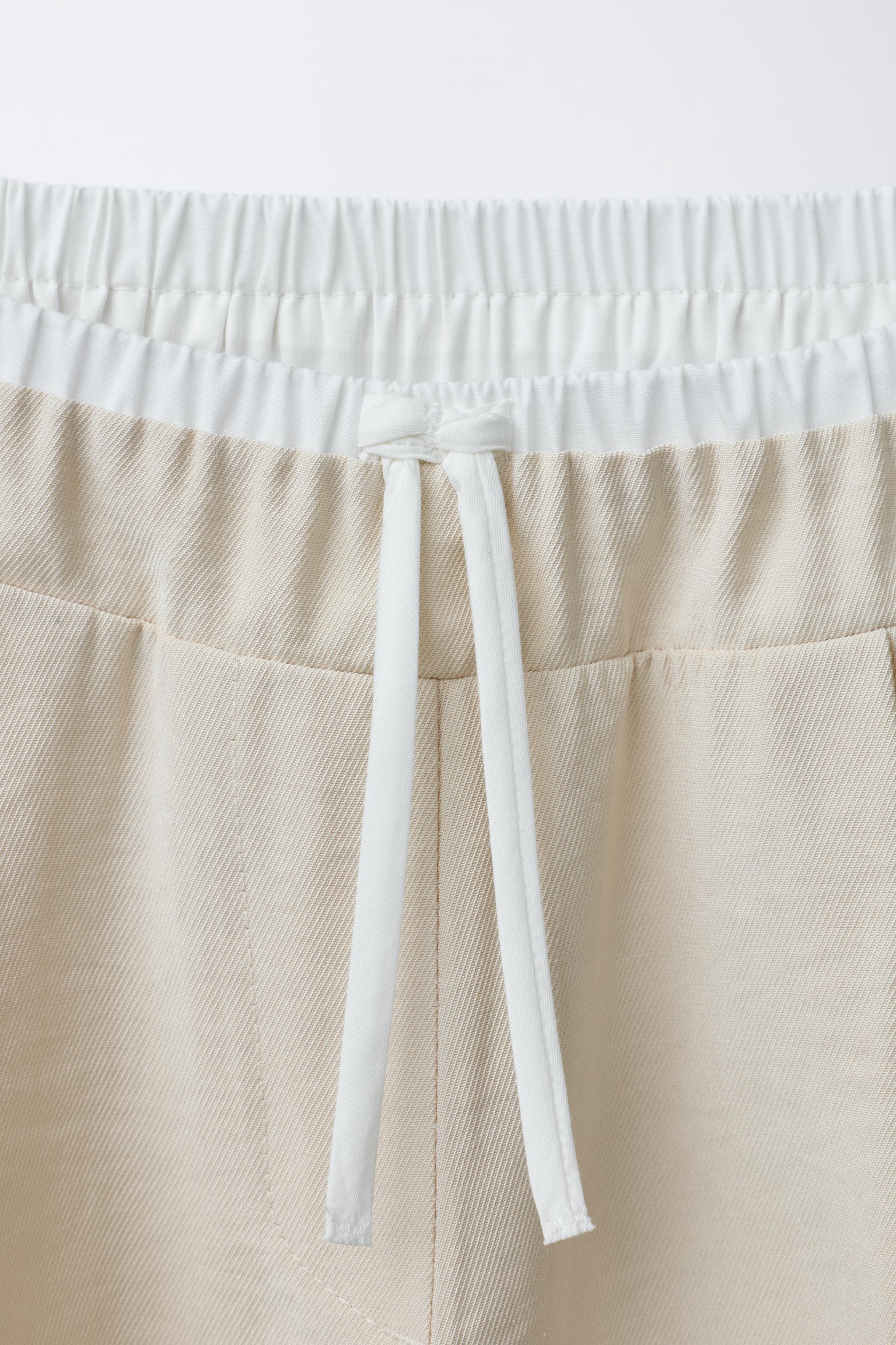 WIDE LEG DOUBLE WAISTBAND PANTS