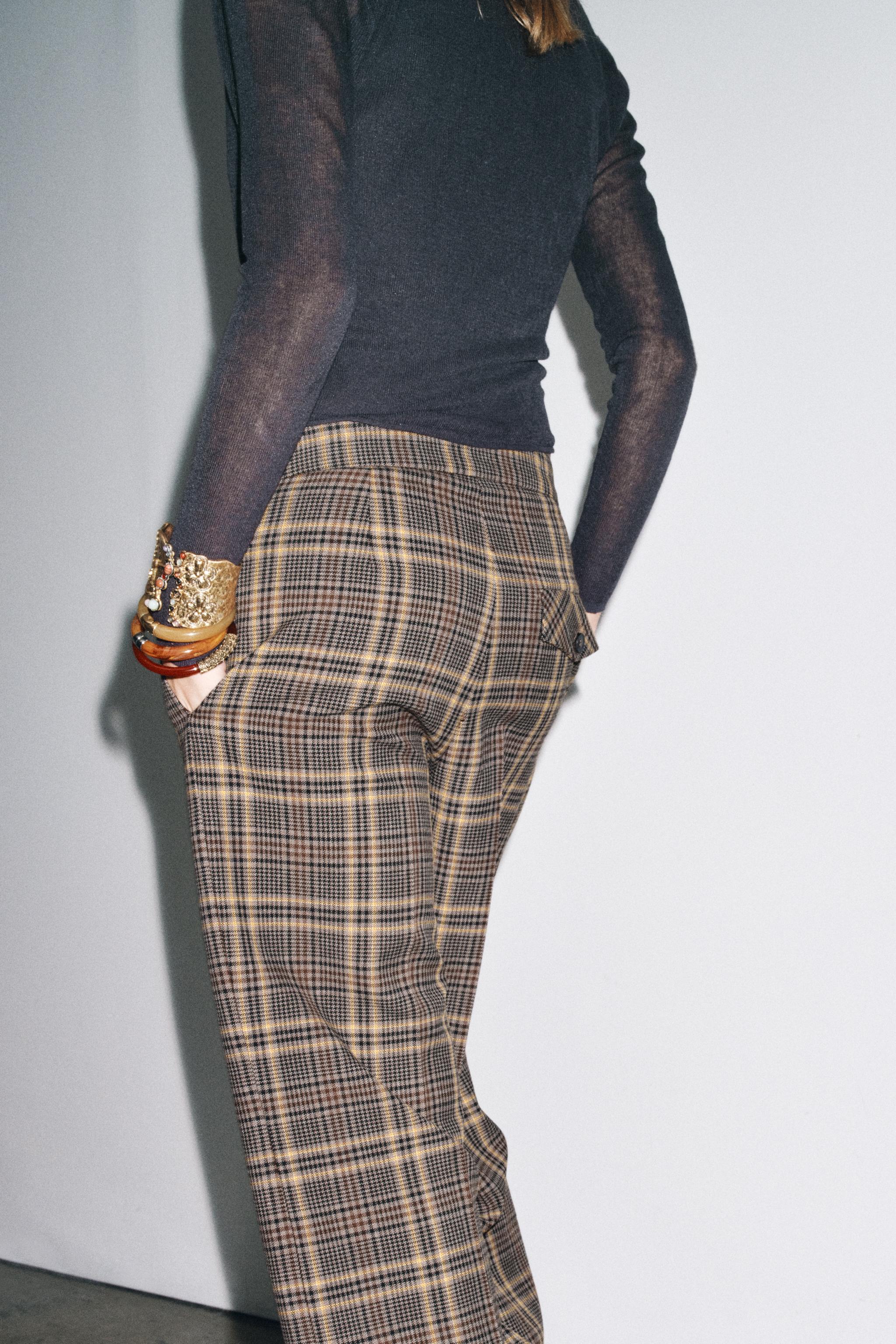 ZW COLLECTION PLAID ANKLE PANTS