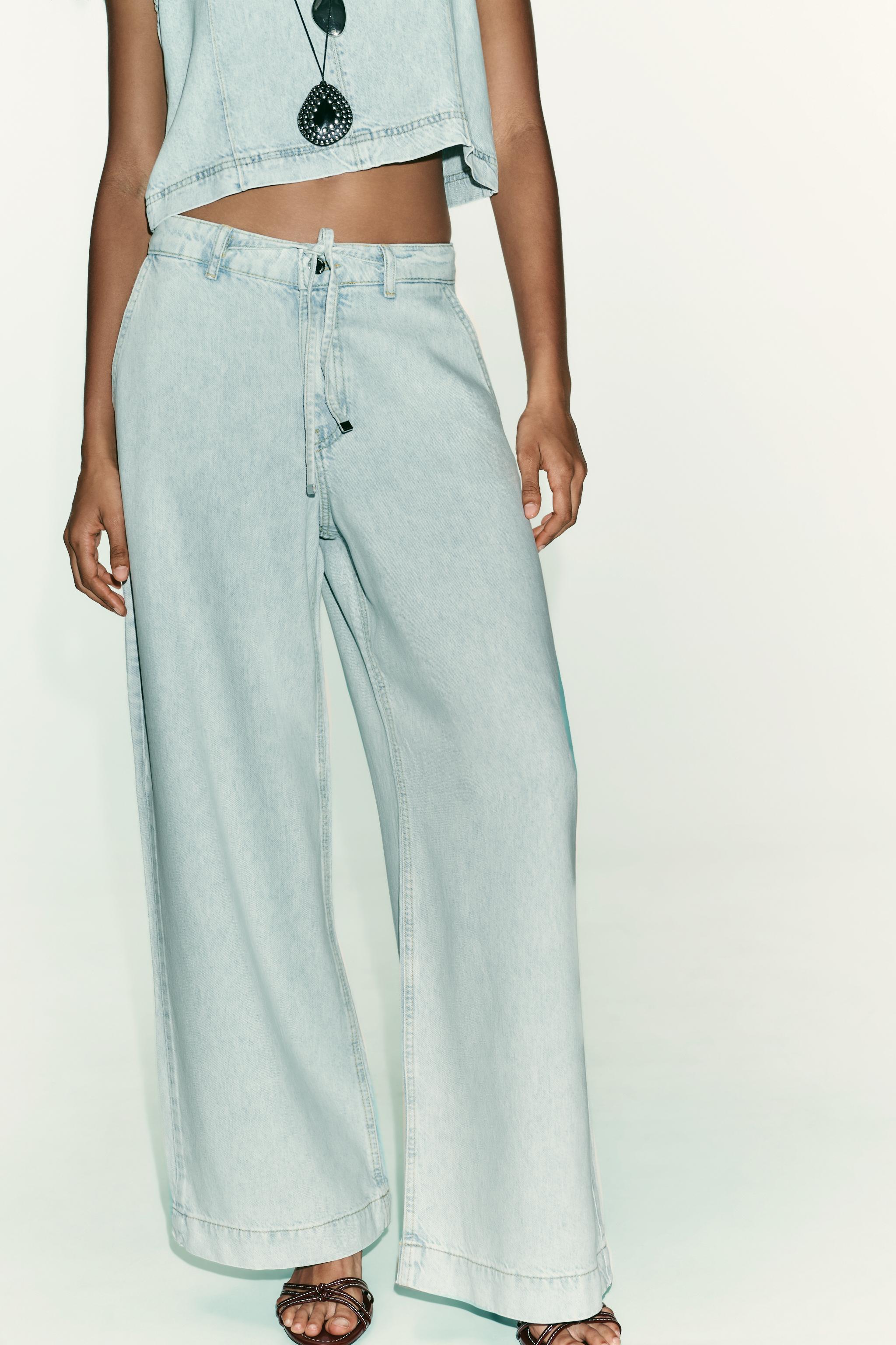 Z1975 HIGH WAIST WIDE LEG JEANS WITH LACES