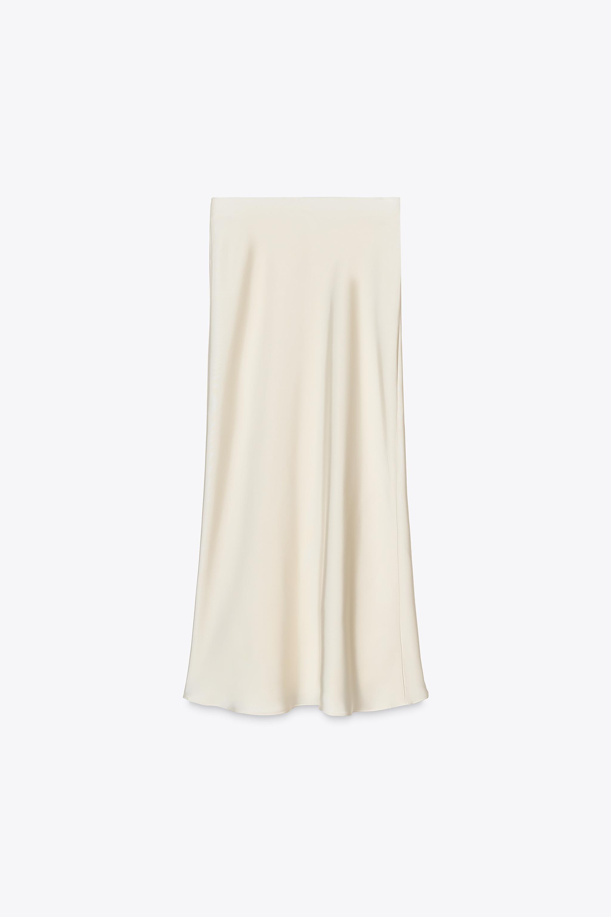 SATIN MIDI SKIRT
