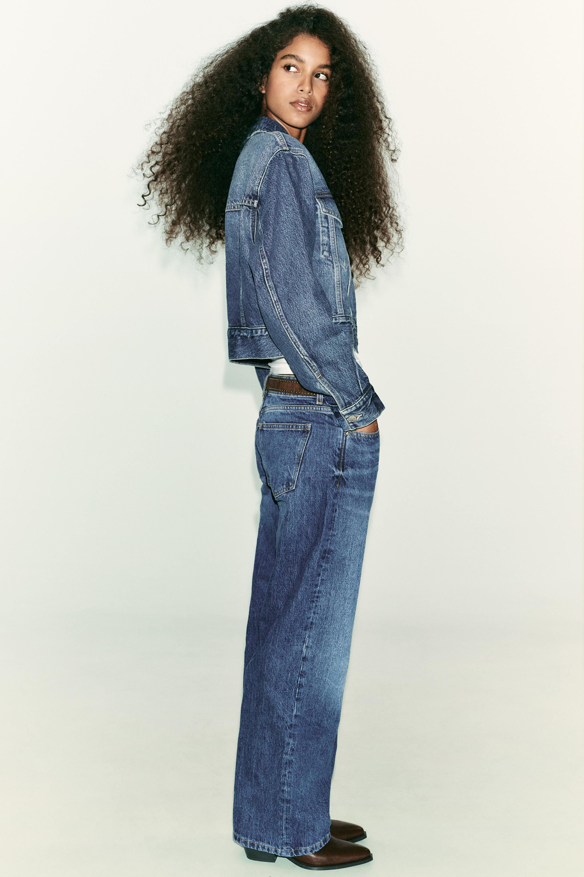 Z1975 WIDE LEG LOW RISE BELT JEANS