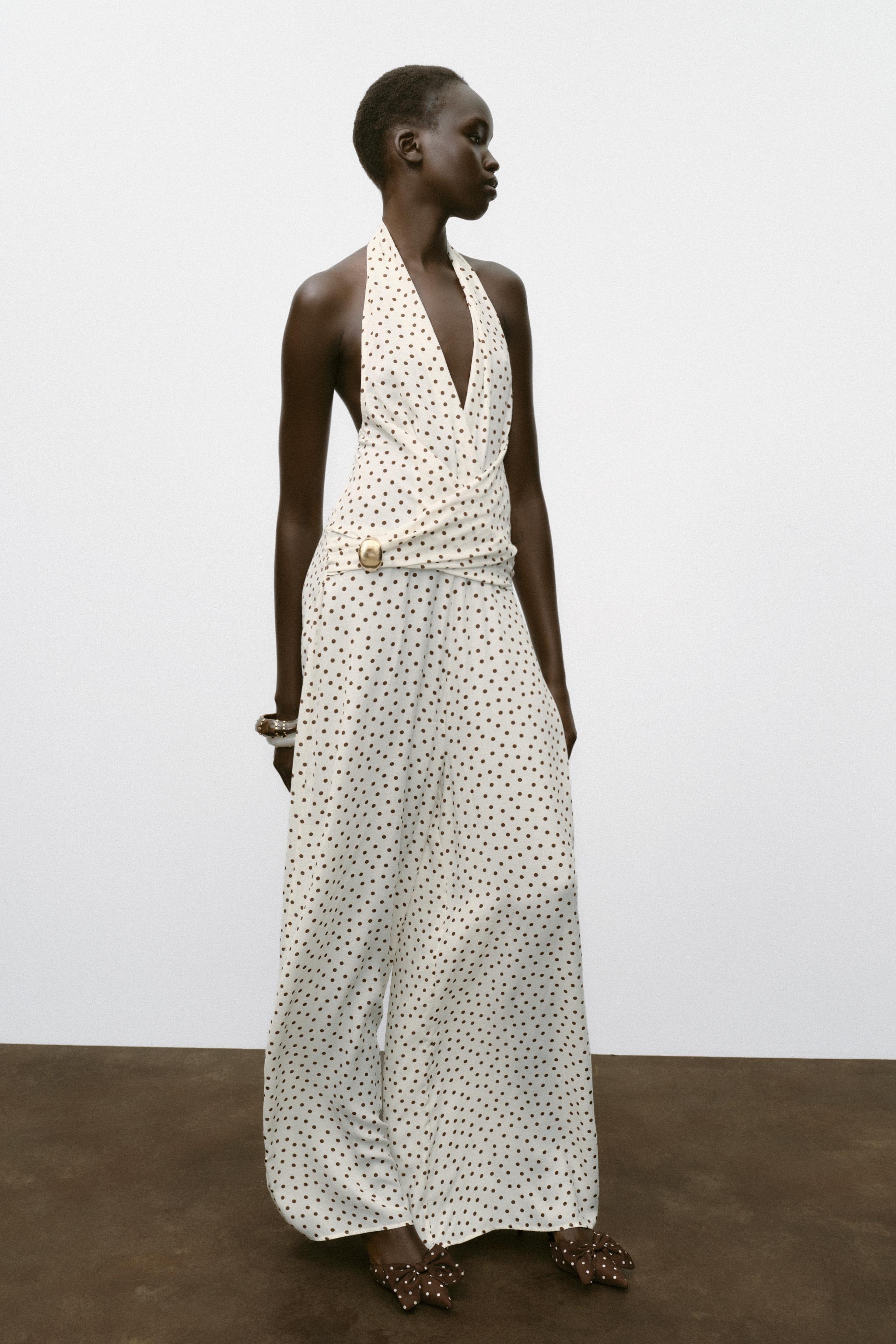 POLKA DOT HALTER JUMPSUIT