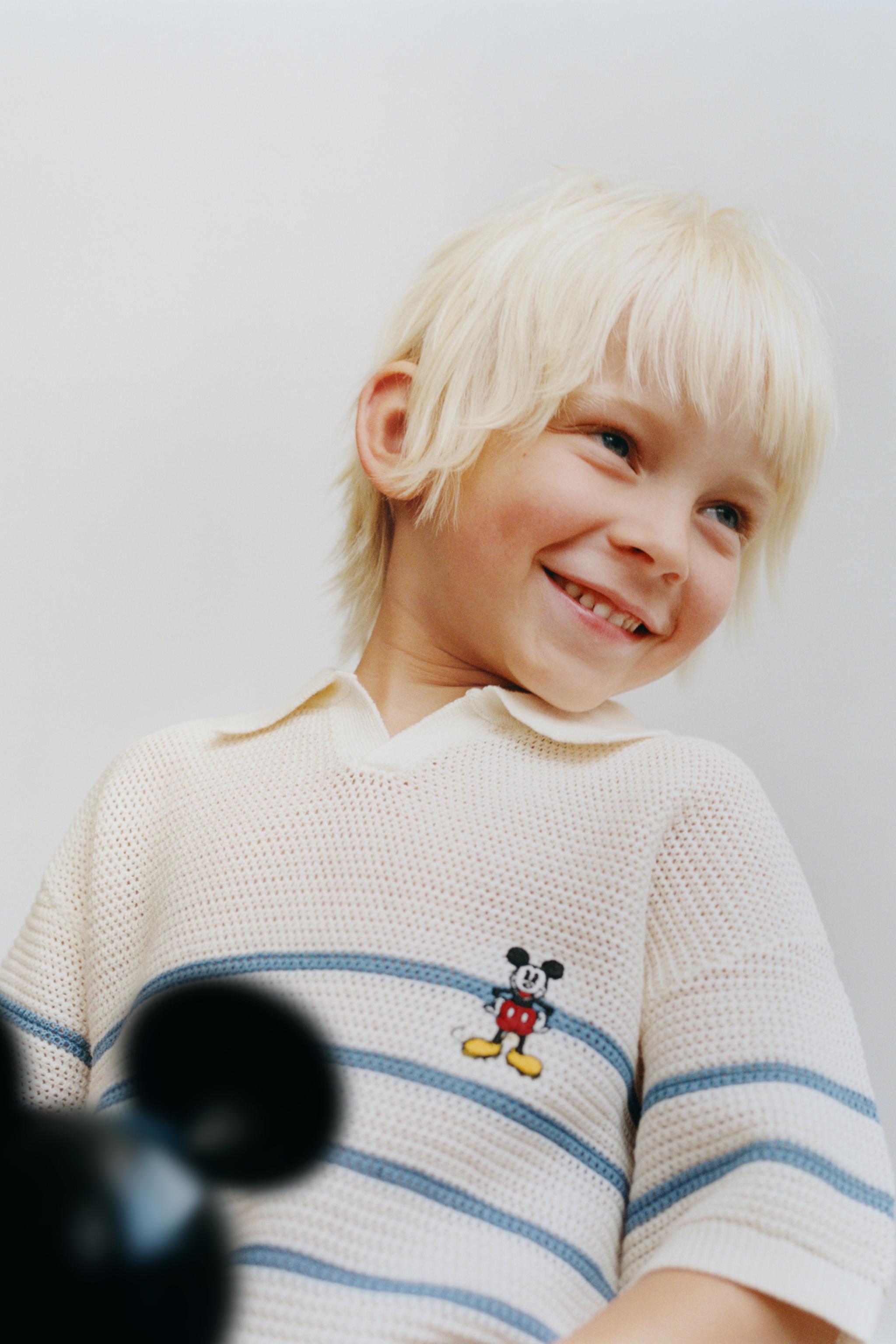 MICKEY MOUSE © DISNEY KNIT COTTON LINEN POLO SHIRT