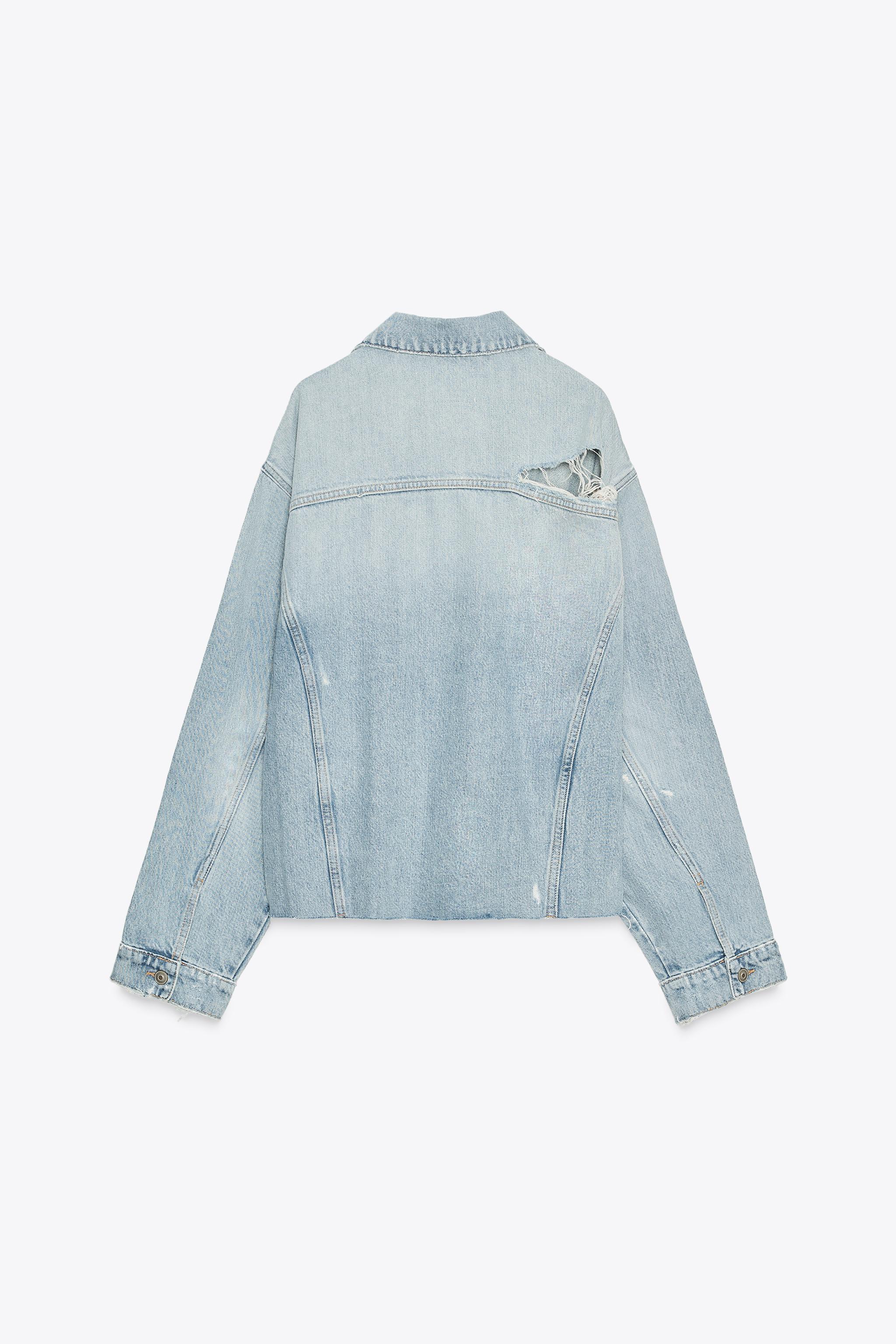 TRF RIPPED DENIM OVERSHIRT