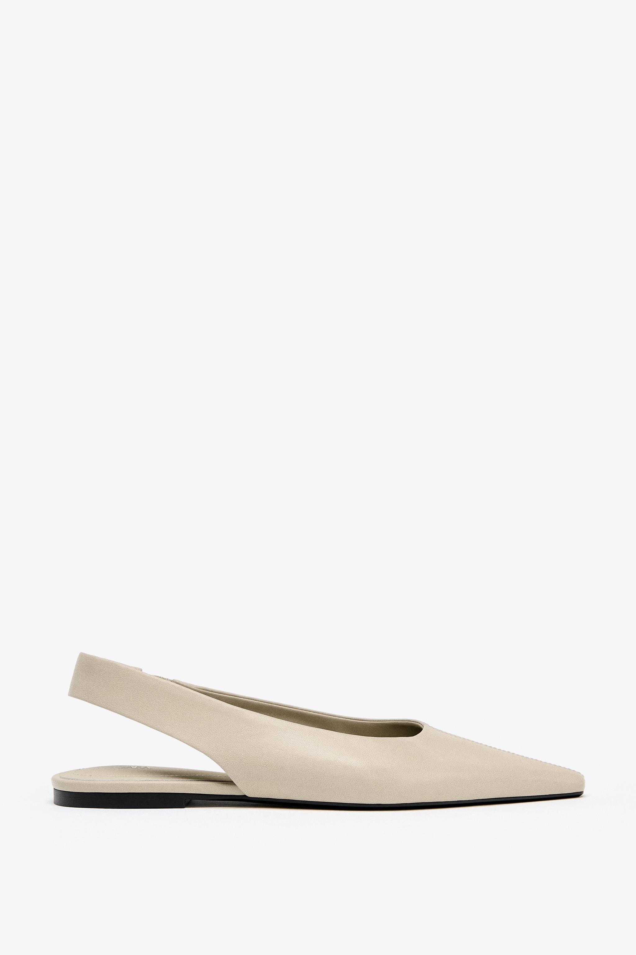 LEATHER SLINGBACK BALLET FLATS
