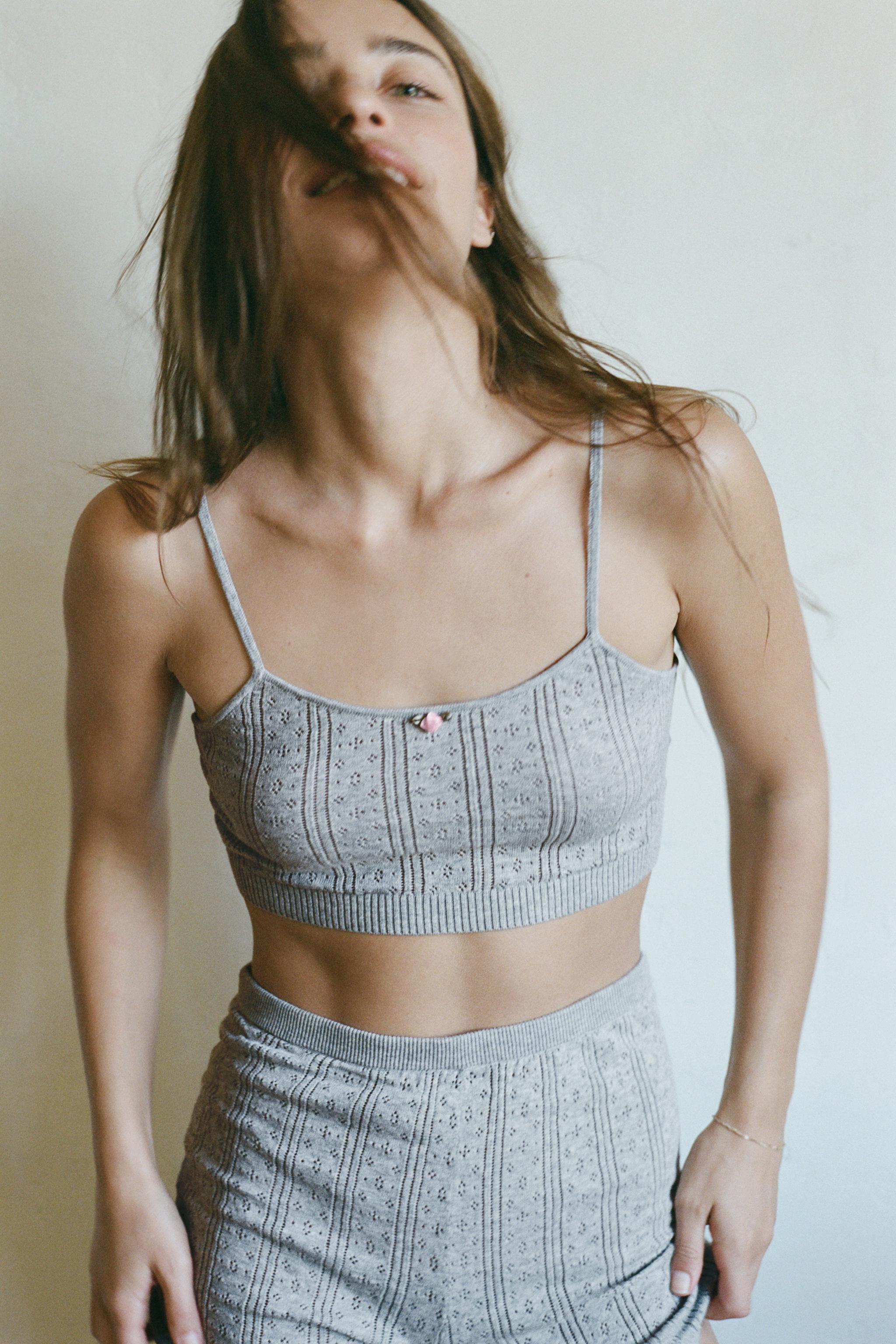 POINTELLE FLORAL BRALETTE