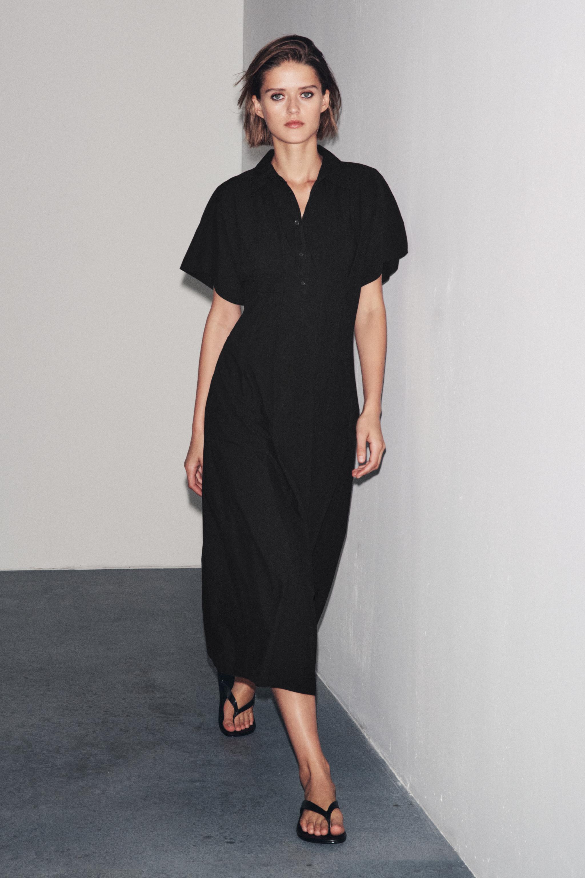 ZW COLLECTION SHORT SLEEVE POPLIN DRESS