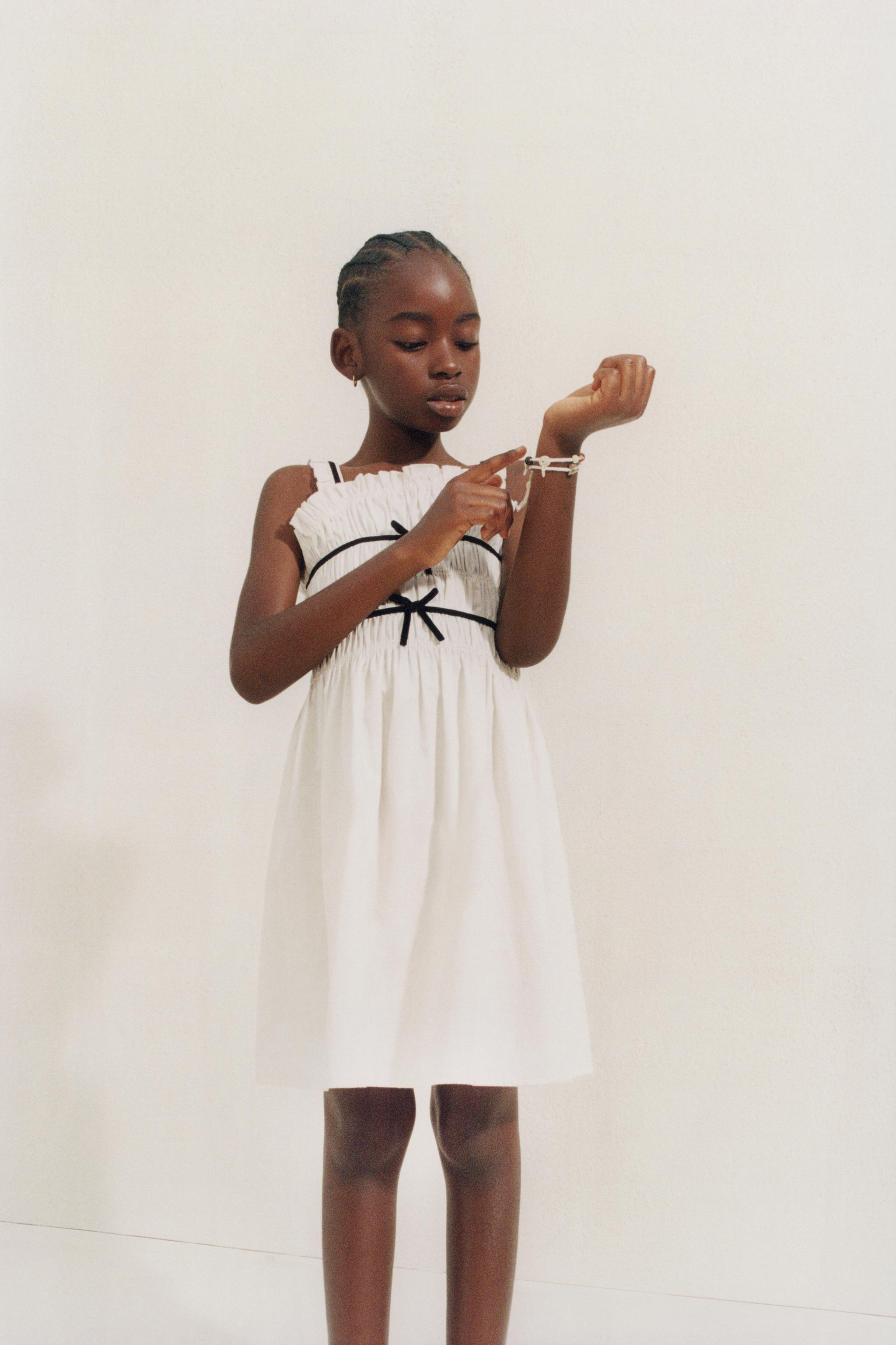 CONTRAST PIPING BOW DRESS